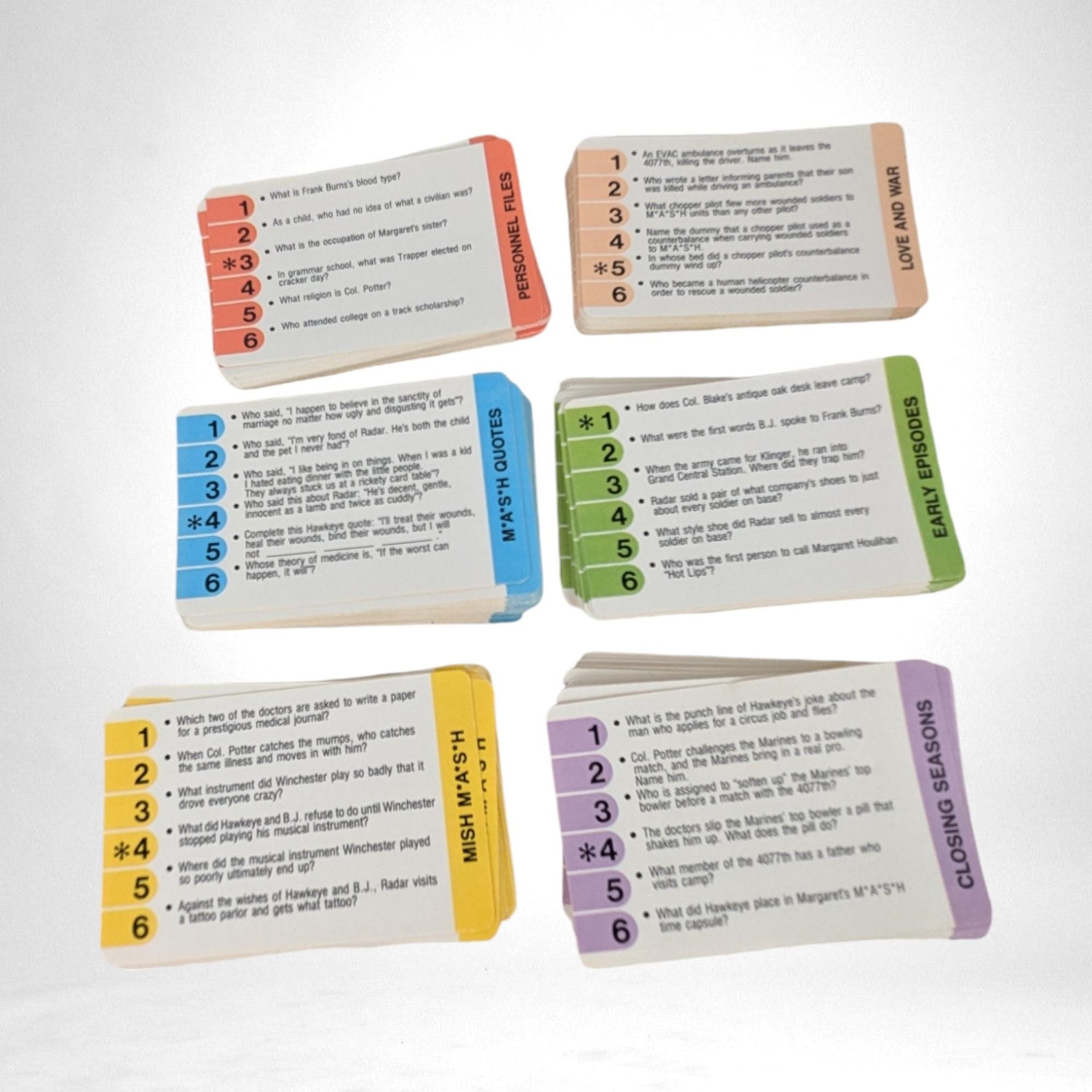 Vintage 1984 MASH Trivia Cards | Complete Set | Golden Trivia Game | TV Show Memorabilia | Retro Game | 80s Nostalgia Gift