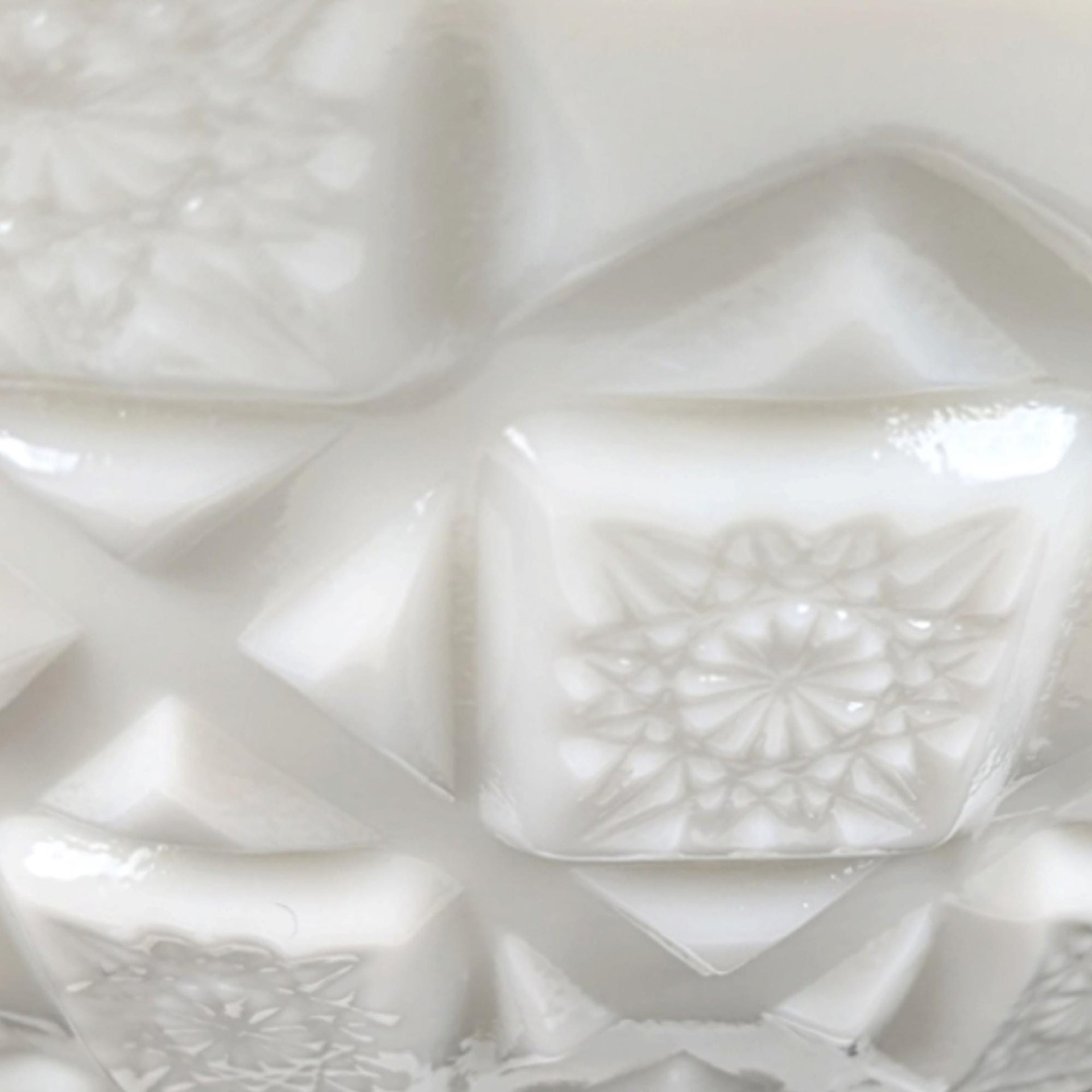 Vintage Westmoreland Old Quilt Milk Glass Bowl | Pedestal Bowl | Candy Dish | Collectible Glassware