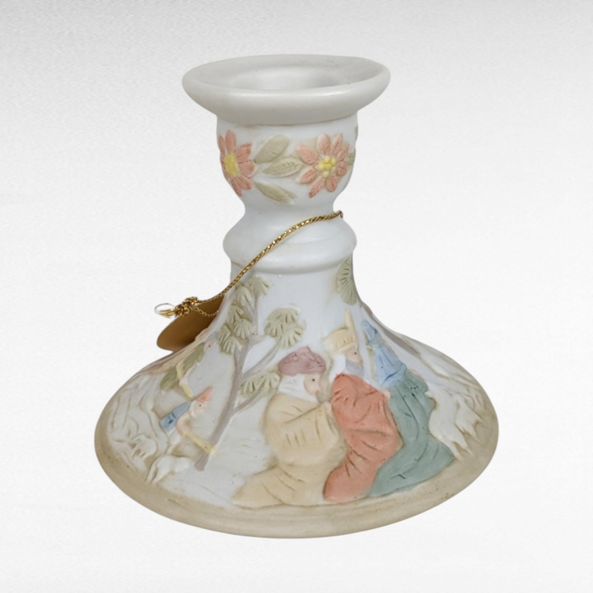 Pair of Lefton Christopher Collection Nativity Candle Holders | 03430 | Vintage Christmas Decor