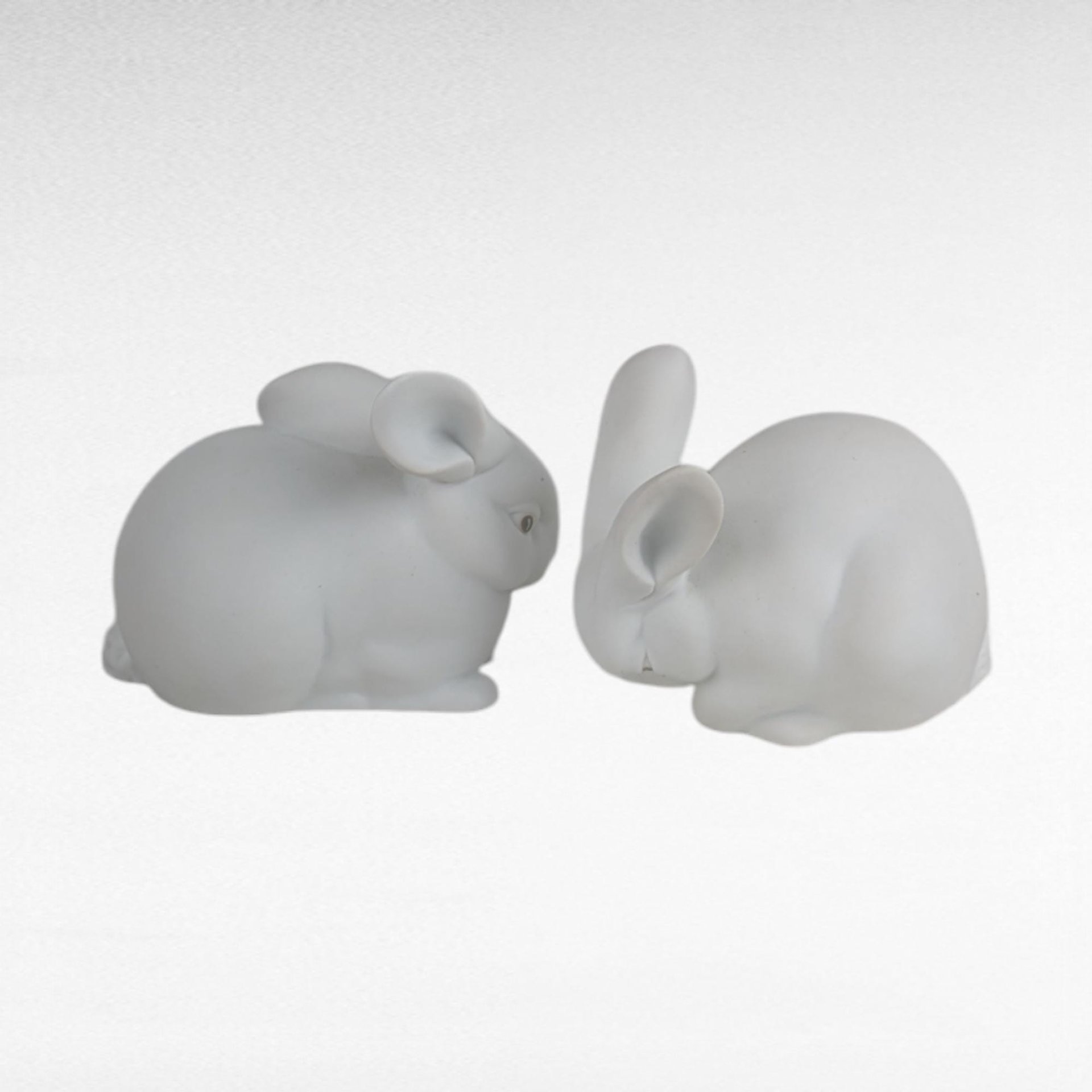 Vintage Dept 56 White Bunnies Pair | Porcelain Figurines | Easter Decor