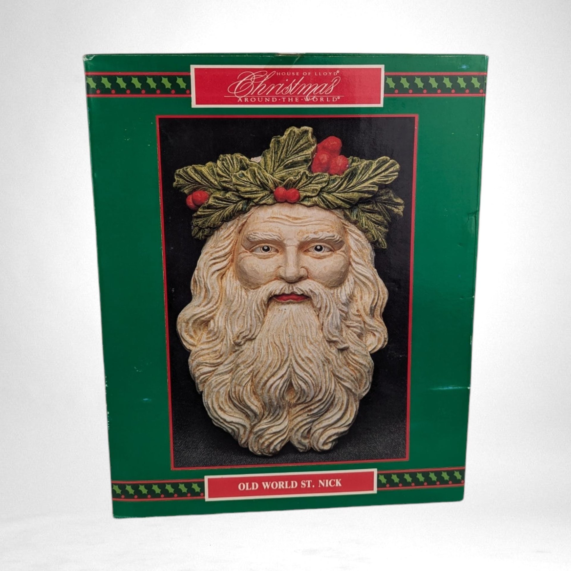 Vintage House of Lloyd Old World St. Nick Wall Hanging | Imperfect | Santa Face Plaque | Christmas Decor | Ceramic Santa | Holiday Decor