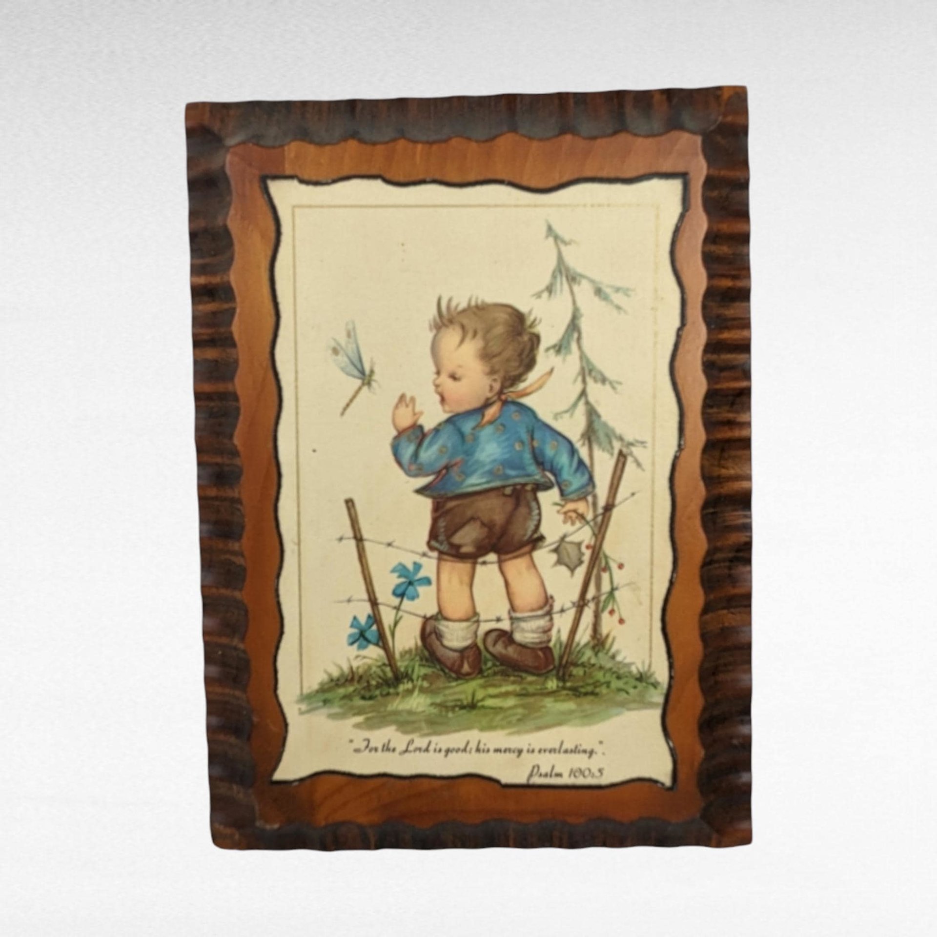Vintage Wood Wall Plaques, Psalms and Peter, Children's Decor, Religious Wall Art, Nursery Decor, Gift for Sunday School