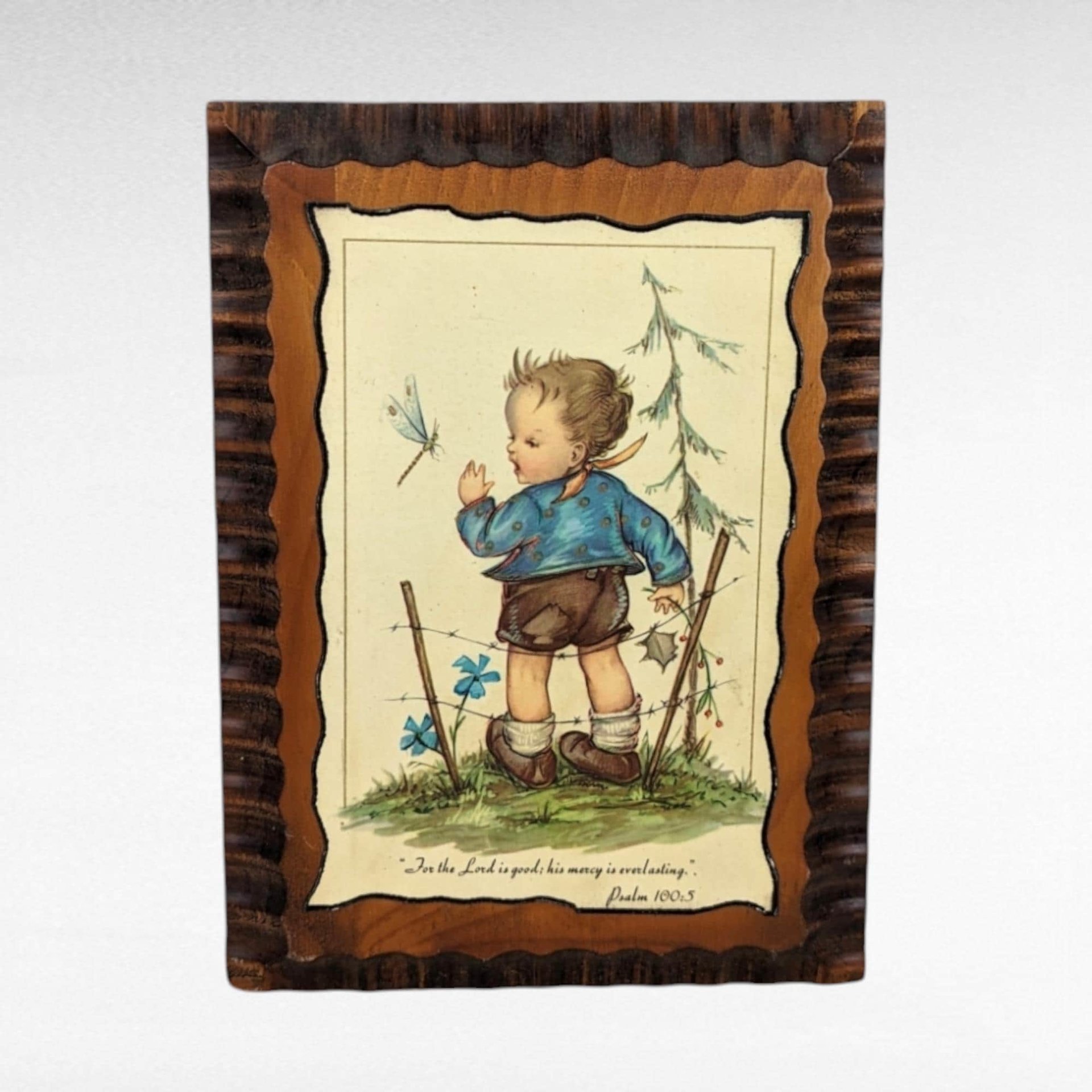 Vintage Wood Wall Plaques, Psalms and Peter, Children's Decor, Religious Wall Art, Nursery Decor, Gift for Sunday School