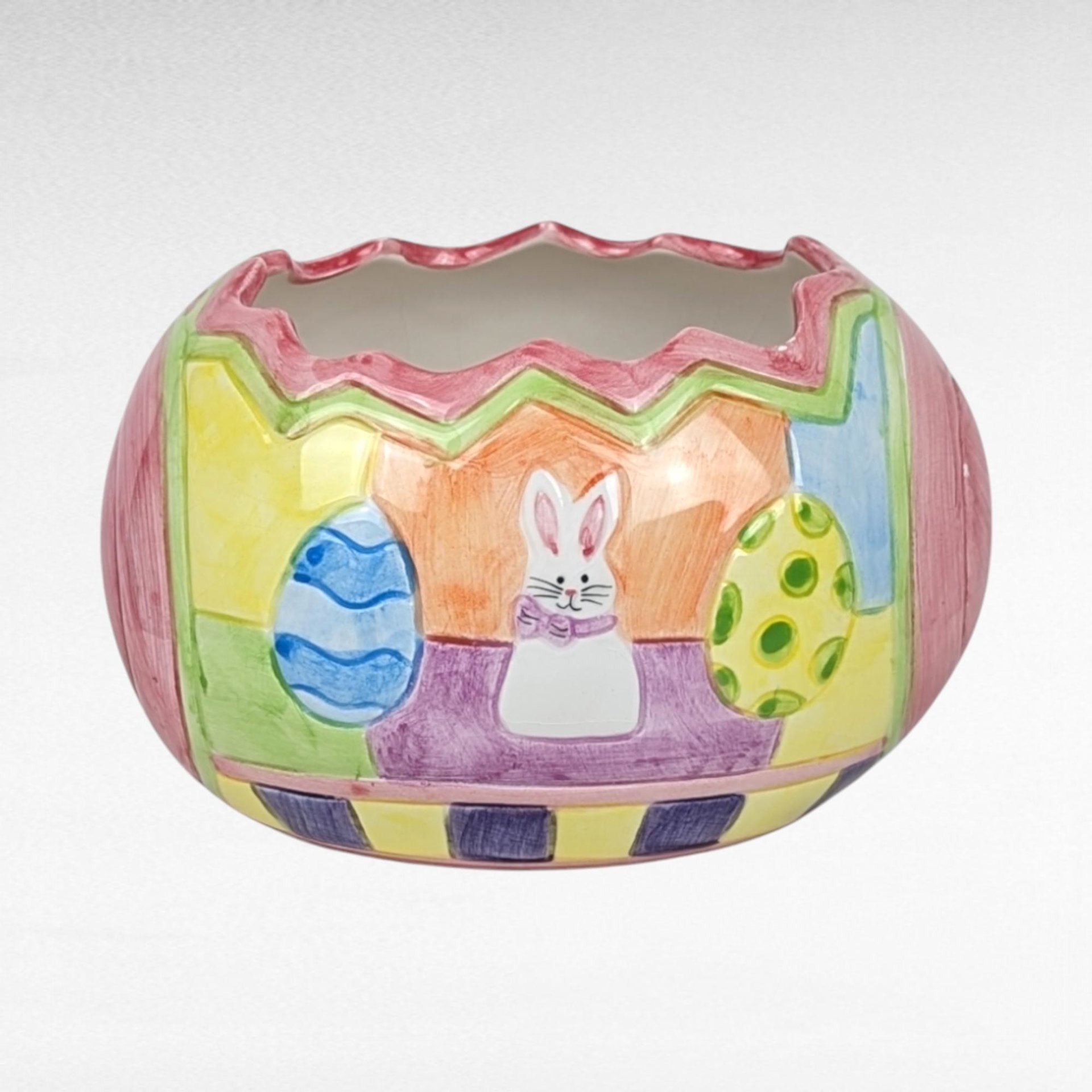 Vintage Easter Decor Lot | Rabbit Figurine, Trinket Boxes, Planter, Ceramic Egg Bowl | Easter Decorations, Spring Decor