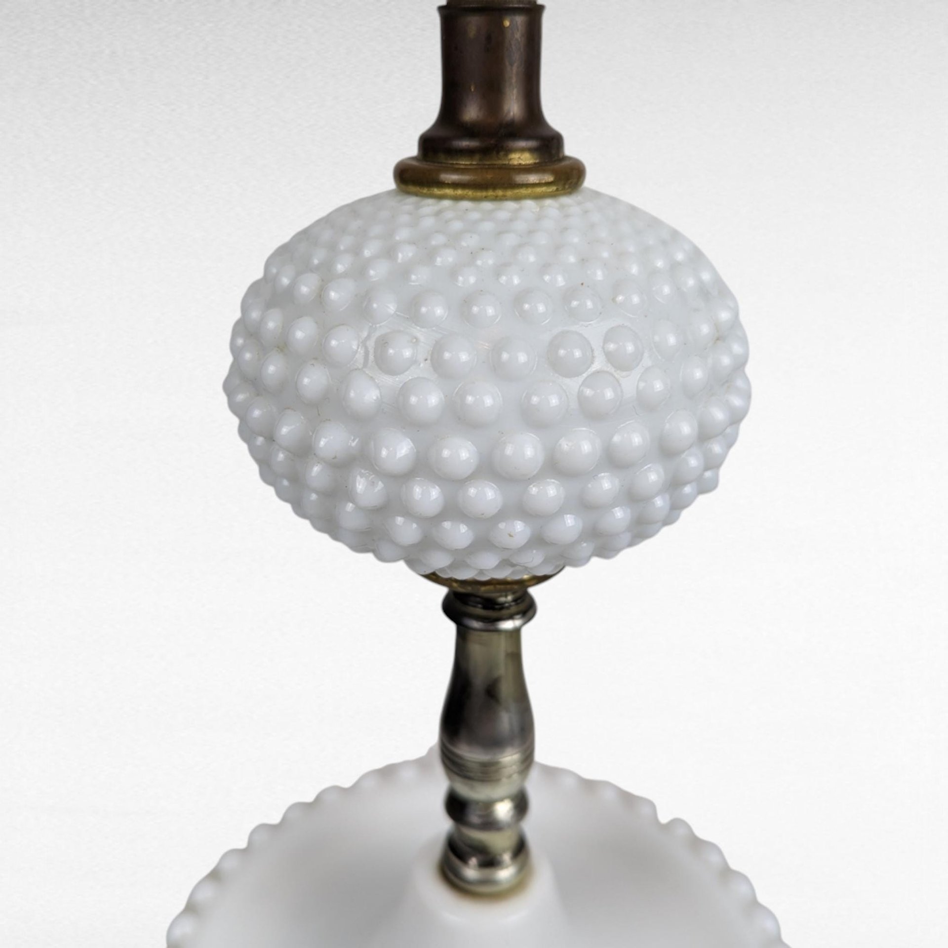 Vintage Milk Glass Hobnail Lamp, 11.5", White Glass Table Lamp, Retro Home Decor, Bedside Lamp, Vanity Lamp, Unique Gift