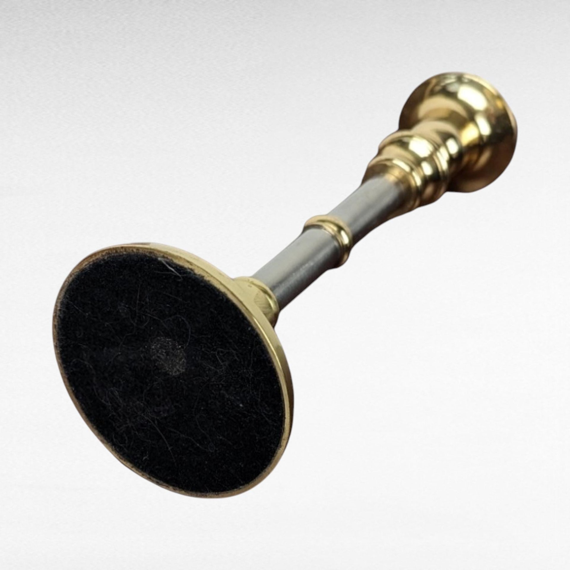 Vintage Two Tone Metal Candlestick, Silver & Brass Candle Holder, Taper Candle Holder,  Minimalist Decor