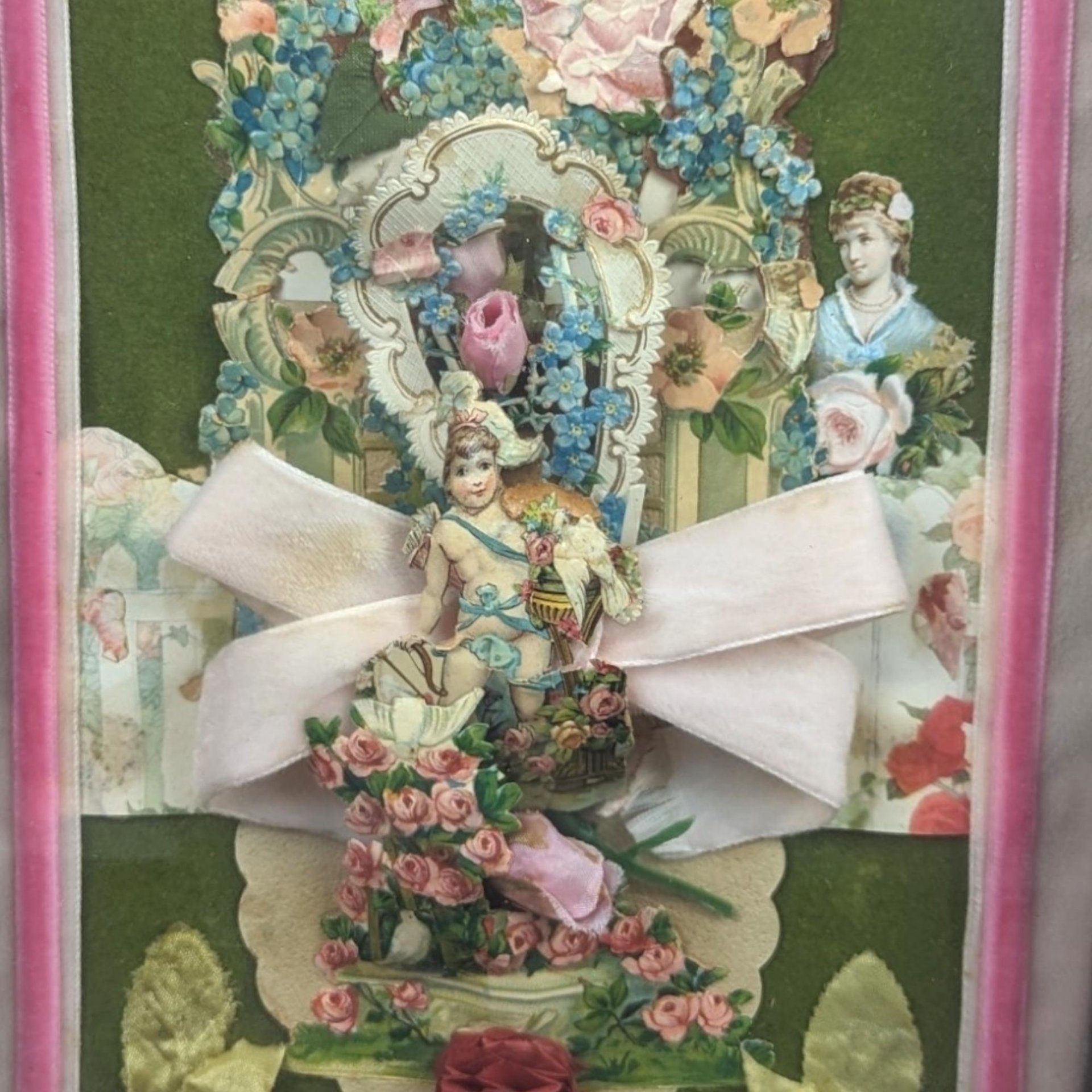 Vintage Shadow Box | Collage Art | Victorian Scrapbook | Valentine Decor | Ephemera