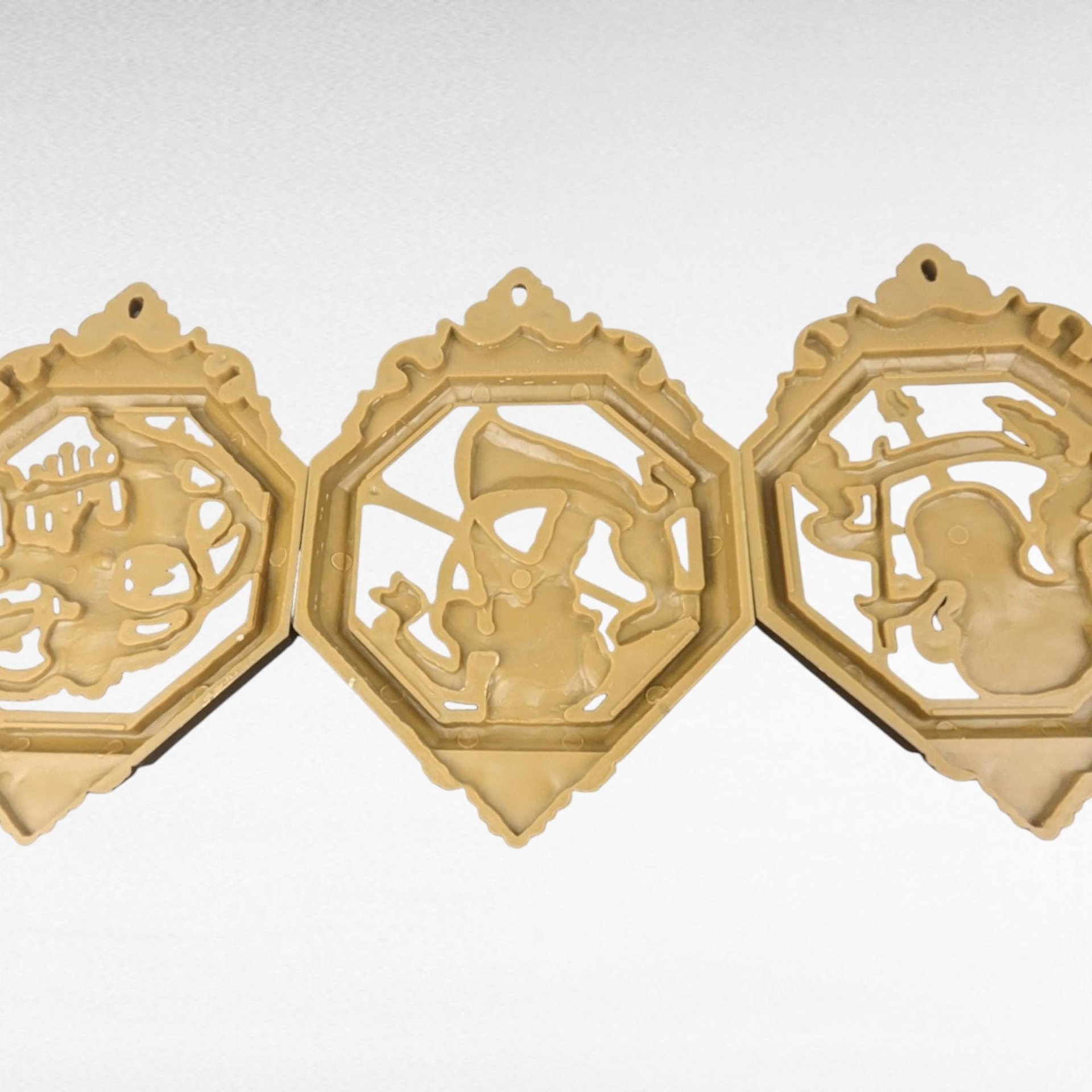 Vintage Homco Wall Plaques | Set of 3 Musical Instruments | Gold Wall Decor | 1970s Home Decor