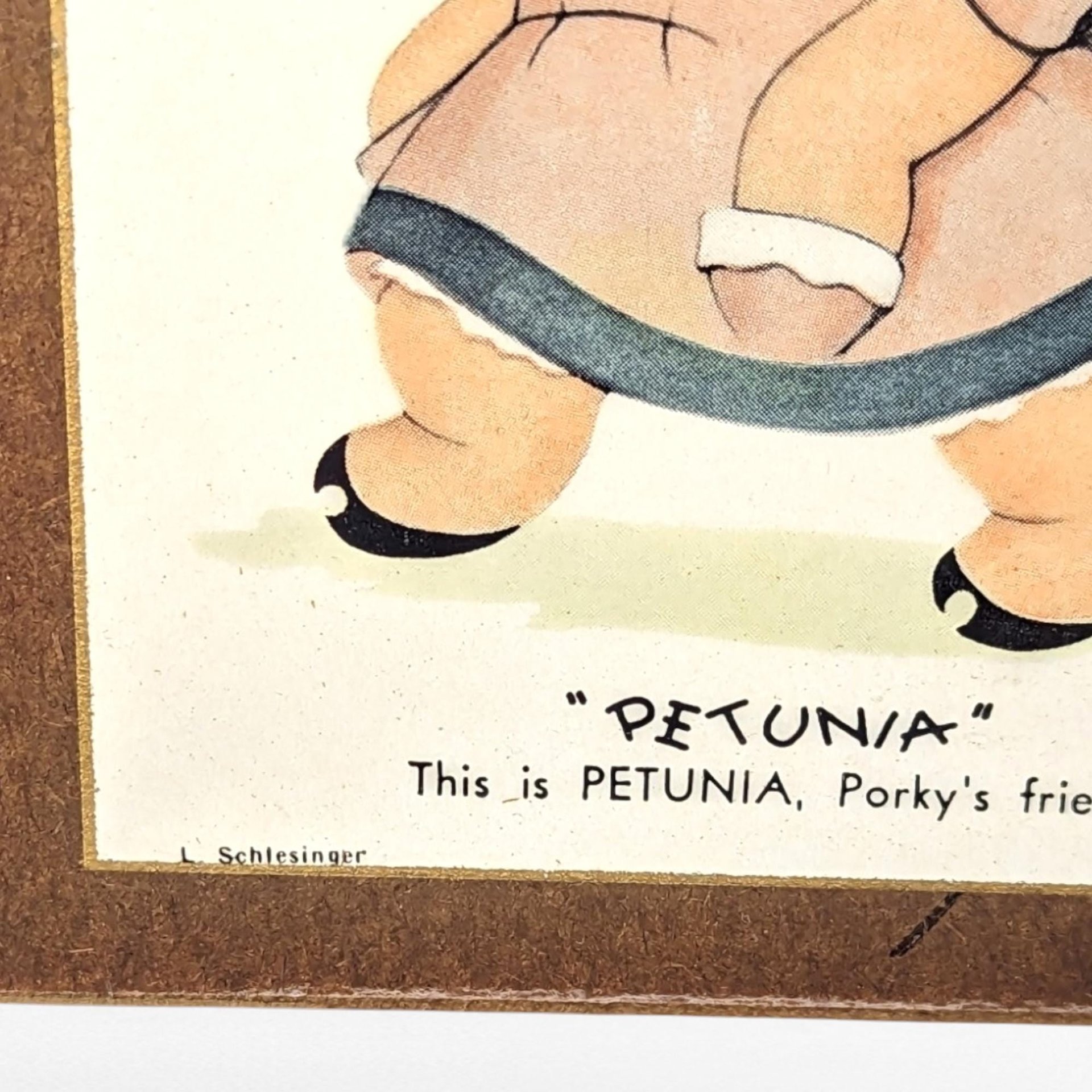 Vintage 1940s Porky Pig & Petunia Pig Wall Plaques | L. Schiesinger | Looney Tunes Decor | Cartoon Collectibles | 5.5 x 4.5 Inches