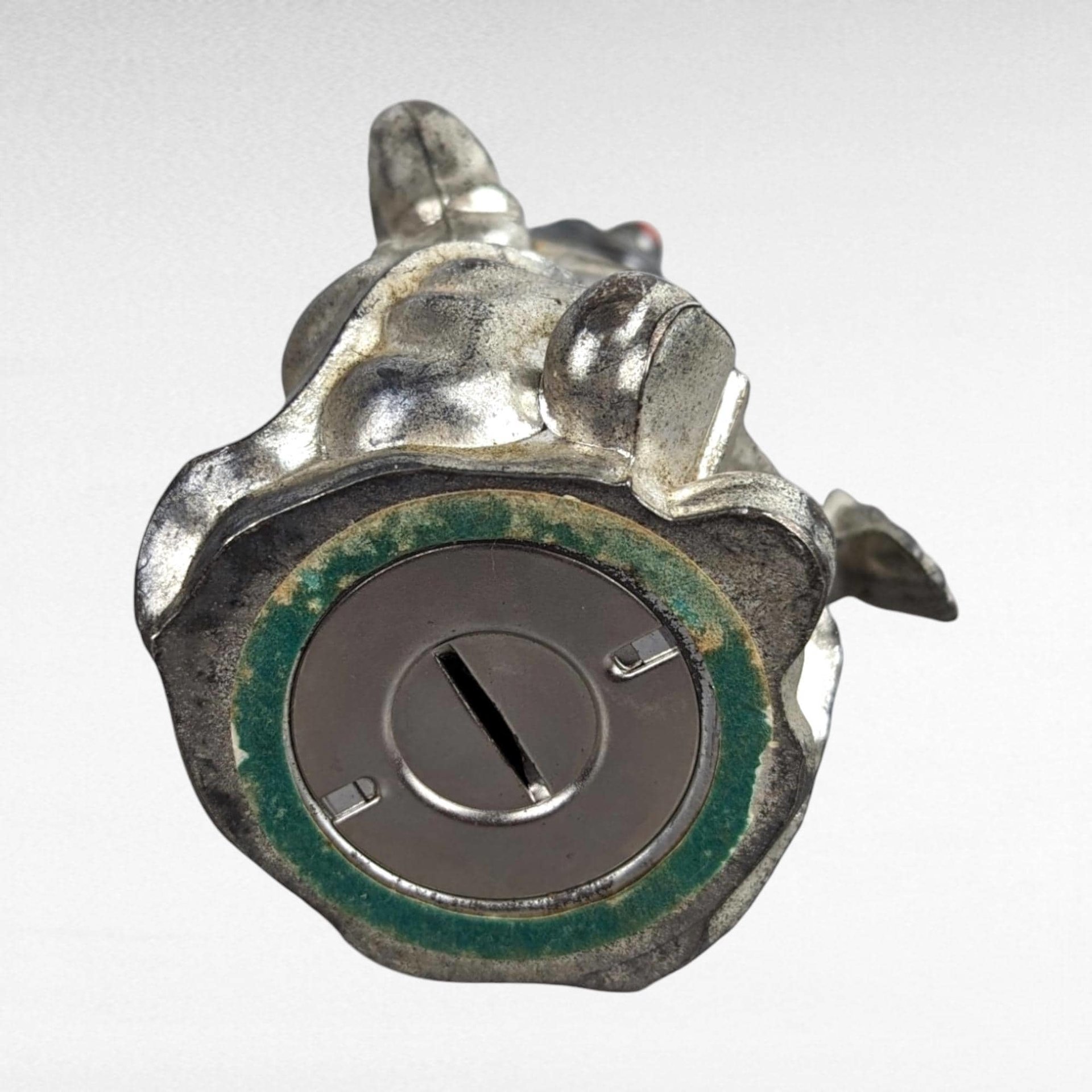 Vintage Silver Metal Clown Bank | Red Nose Clown Coin Bank | Retro Piggy Bank | Collectible Bank