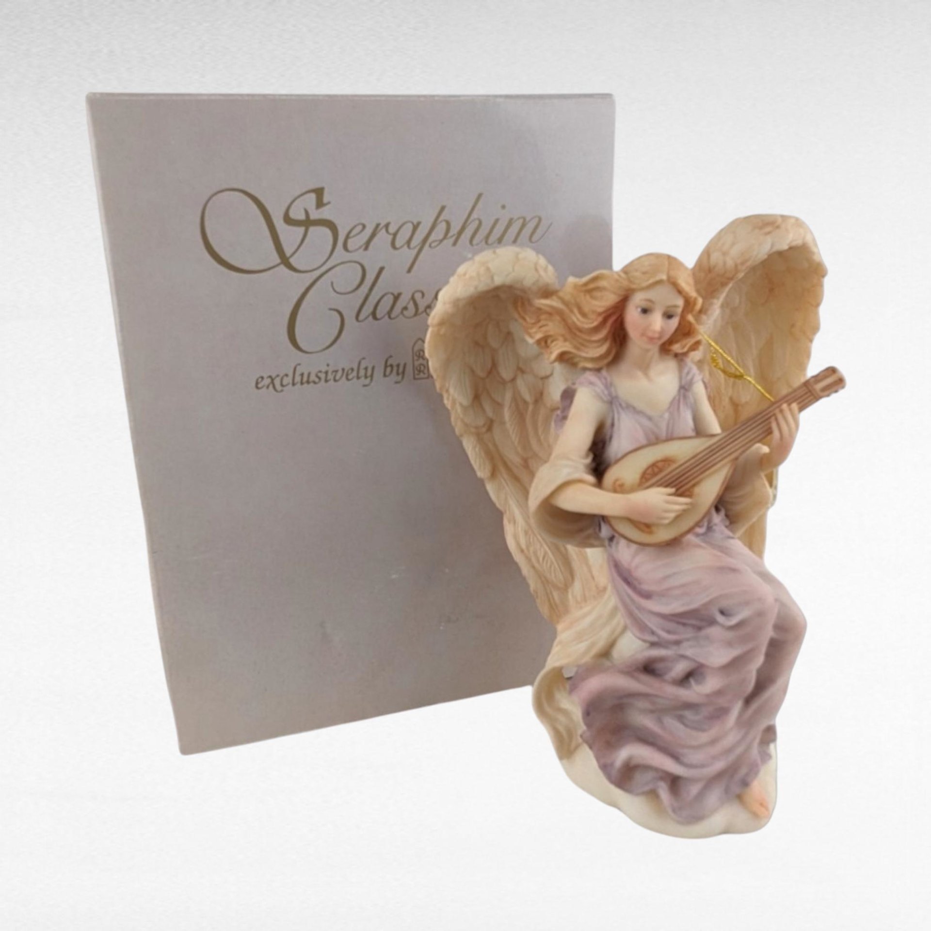Vintage Roman Seraphim Classics Lydia "Winged Poet" Angel Figurine with Harp