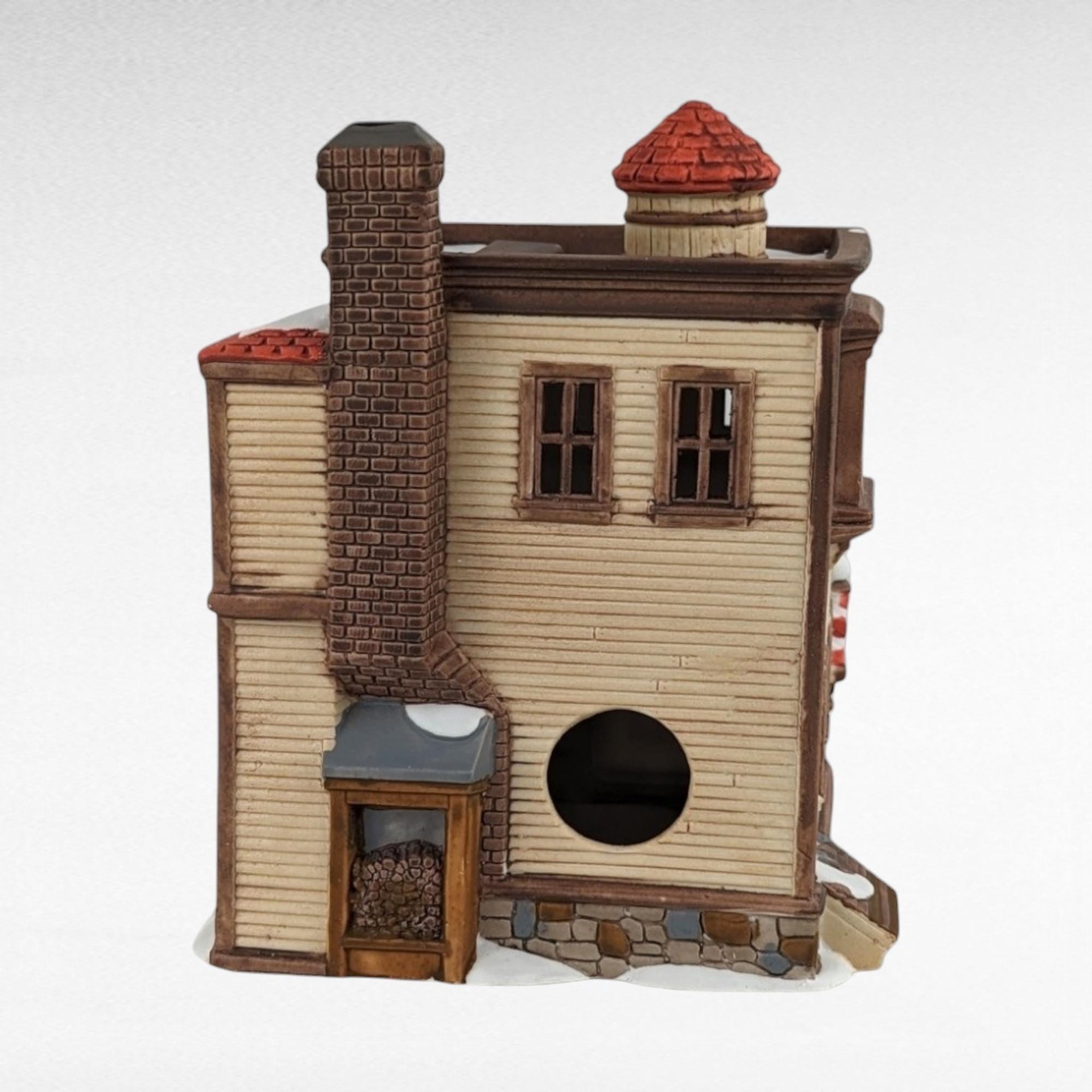 Vintage Dept 56 Ben's Barber Shop - New England Village #5939-0 -  Lighted Porcelain Building