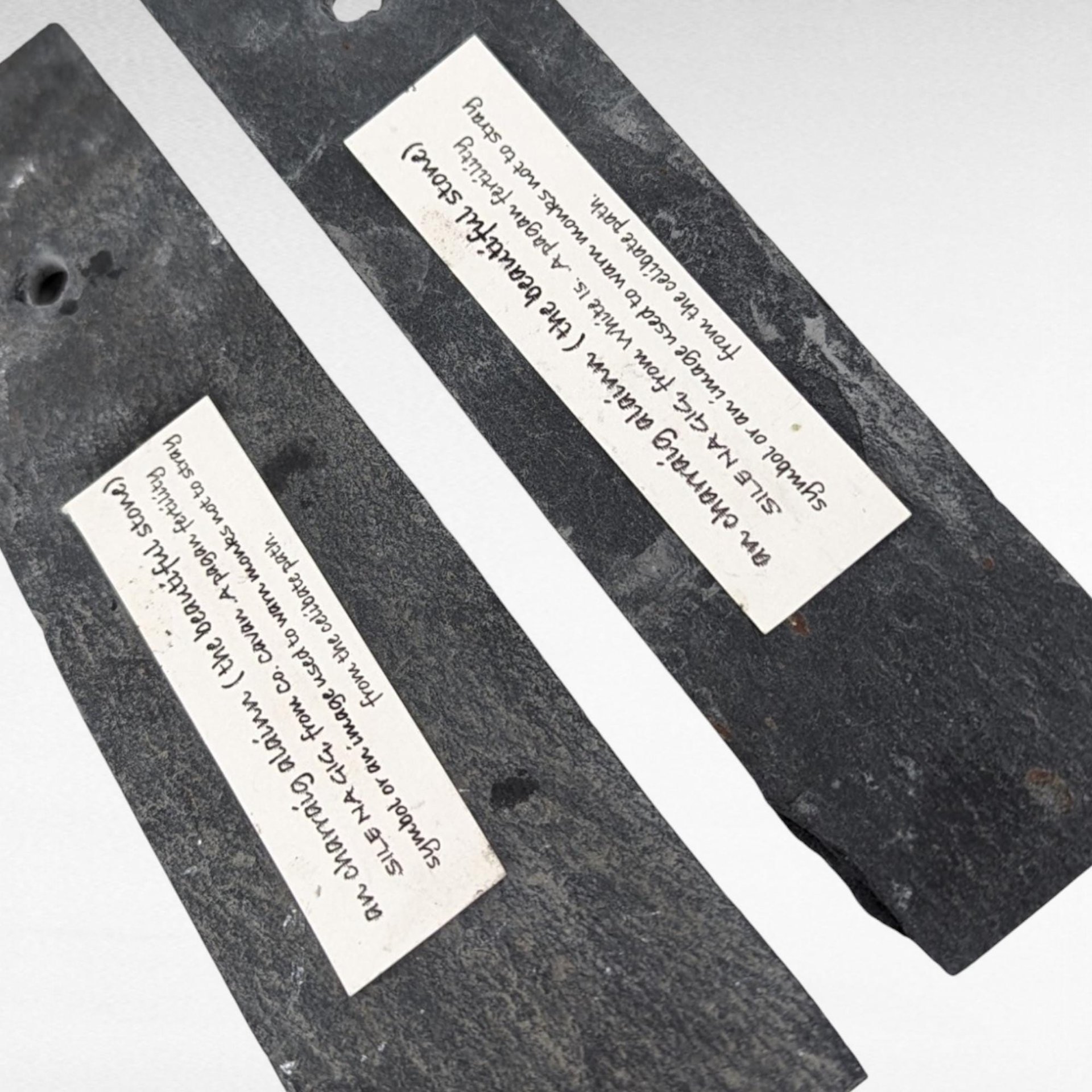 Charraig Alainn Warning for Monks Stone Wall Plaque Pair | Pagan Fertility Symbol | Celtic Monastic Art | 8 Inches Tall
