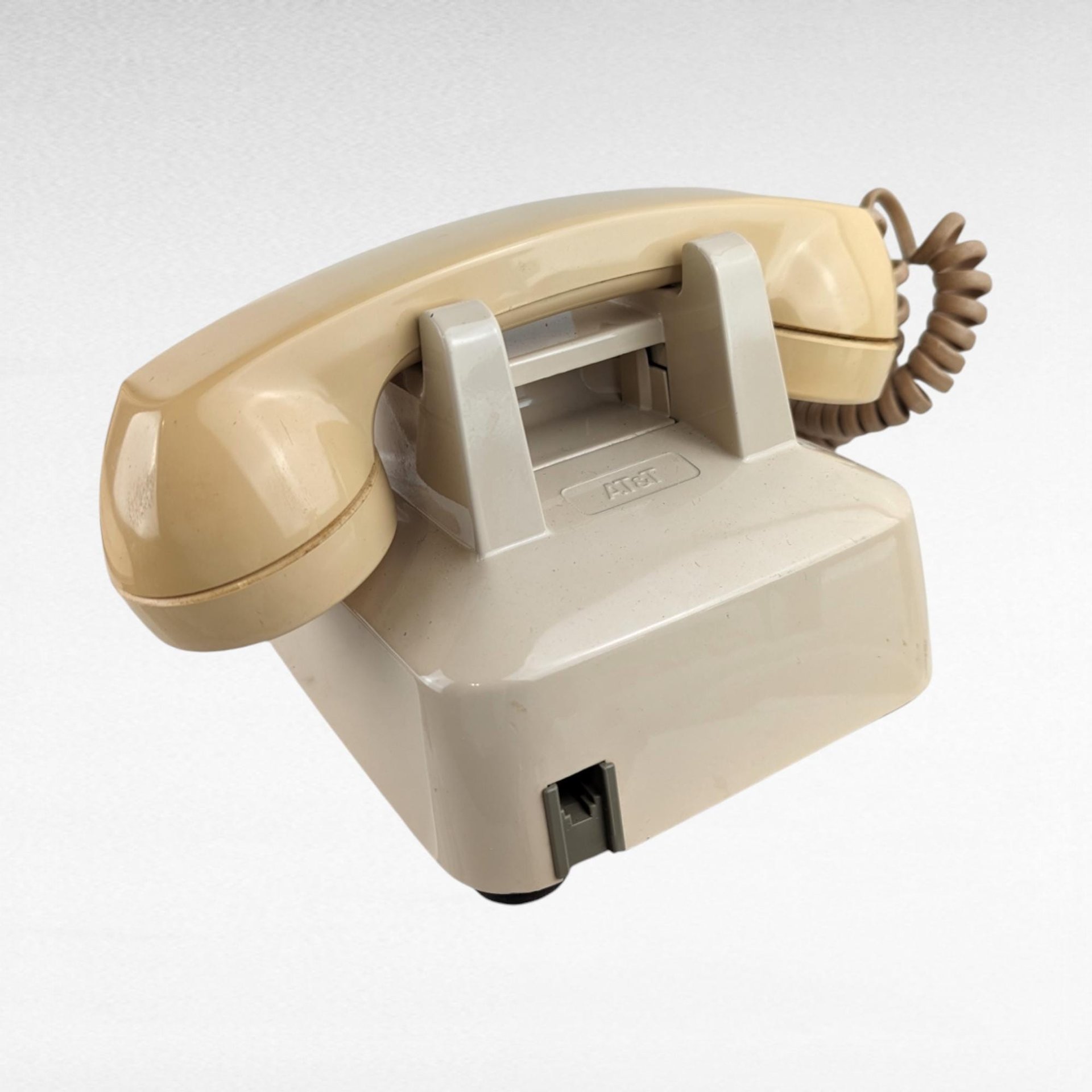 Vintage AT&T Push Button Telephone - Beige Landline Phone - 1990s Phone - Retro Home Decor - Crack on Side - Untested