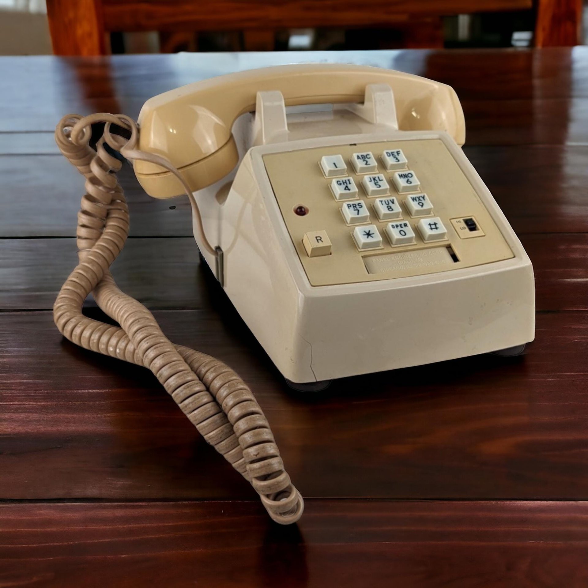 Vintage AT&T Push Button Telephone - Beige Landline Phone - 1990s Phone - Retro Home Decor - Crack on Side - Untested