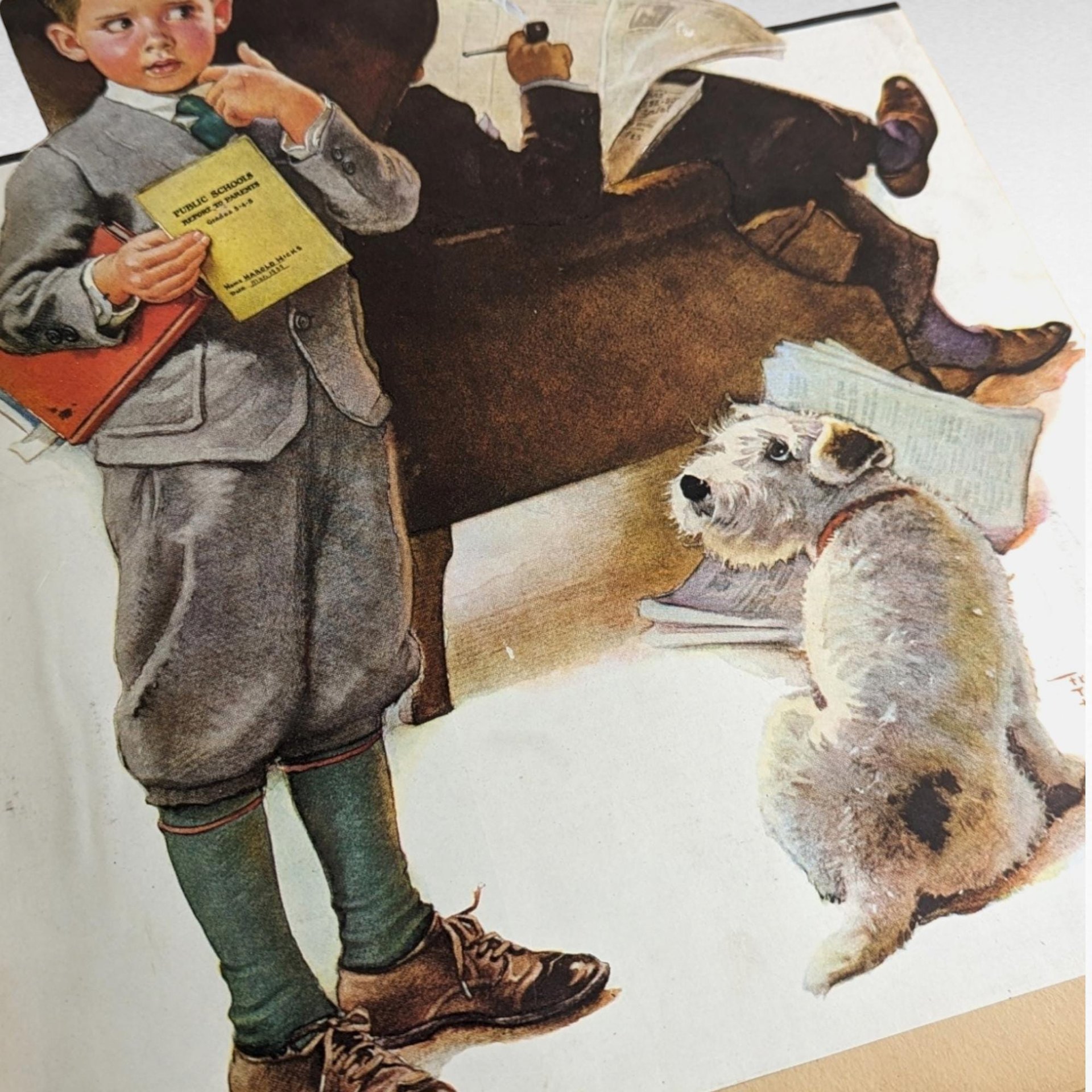 Vintage Scrapbook with Norman Rockwell Prints | Jackie Fairchild's Memory Album | Ephemera Collection