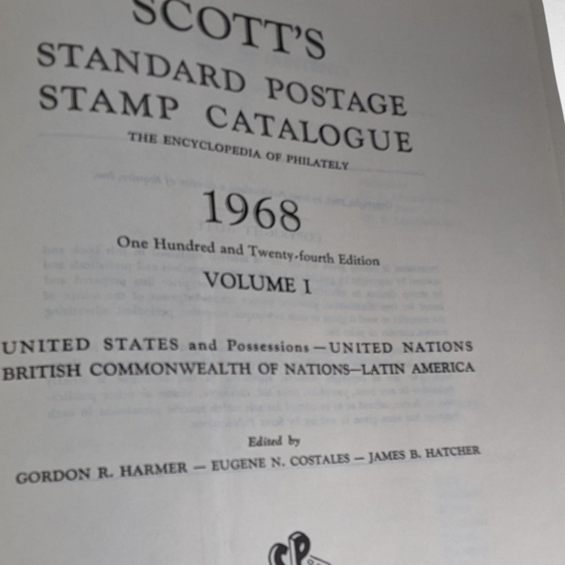 1968 Scott Standard Postage Stamp Catalogue Volume 1, Hardcover Collector's Edition, Philately Reference Book, Vintage Stamp Collecting