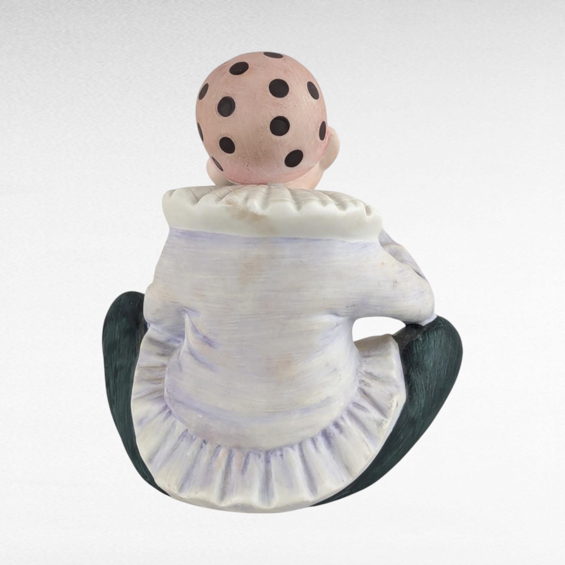 Vintage Ceramic Harlequin Clown Music Box, Rotating Musical Figurine, Collectible Clown, Unique Gift, Home Decor