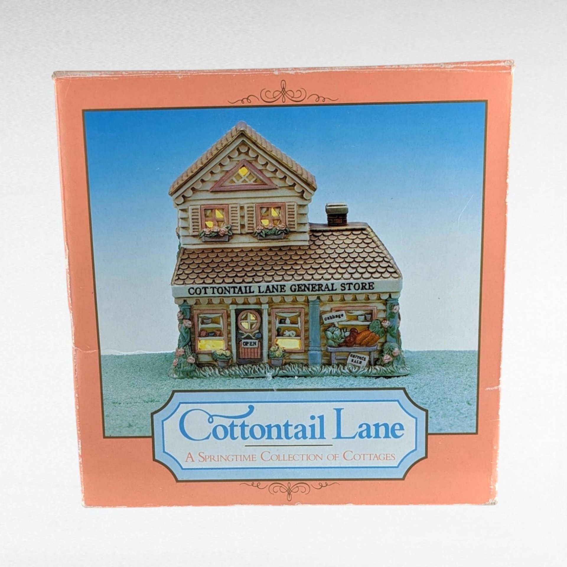 Vintage Midwest Cottontail Lane General Store Lighted House | Easter Village | Spring Decor | Ceramic House
