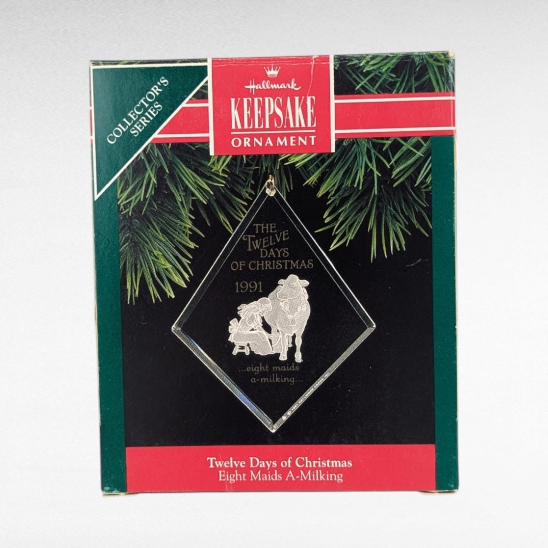 Vintage Hallmark 9 of the 12 Days of Christmas Ornament Lot - 90s Acrylic Keepsake Ornaments with Boxes