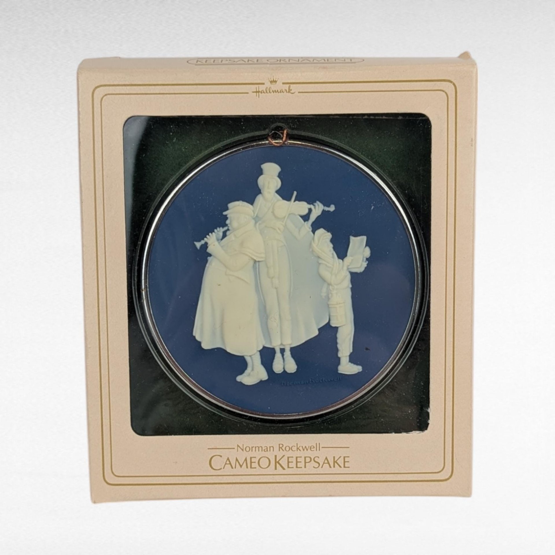 Vintage Hallmark Norman Rockwell Cameo Ornaments - 7 Piece Lot with Boxes - Collectible Christmas Decor