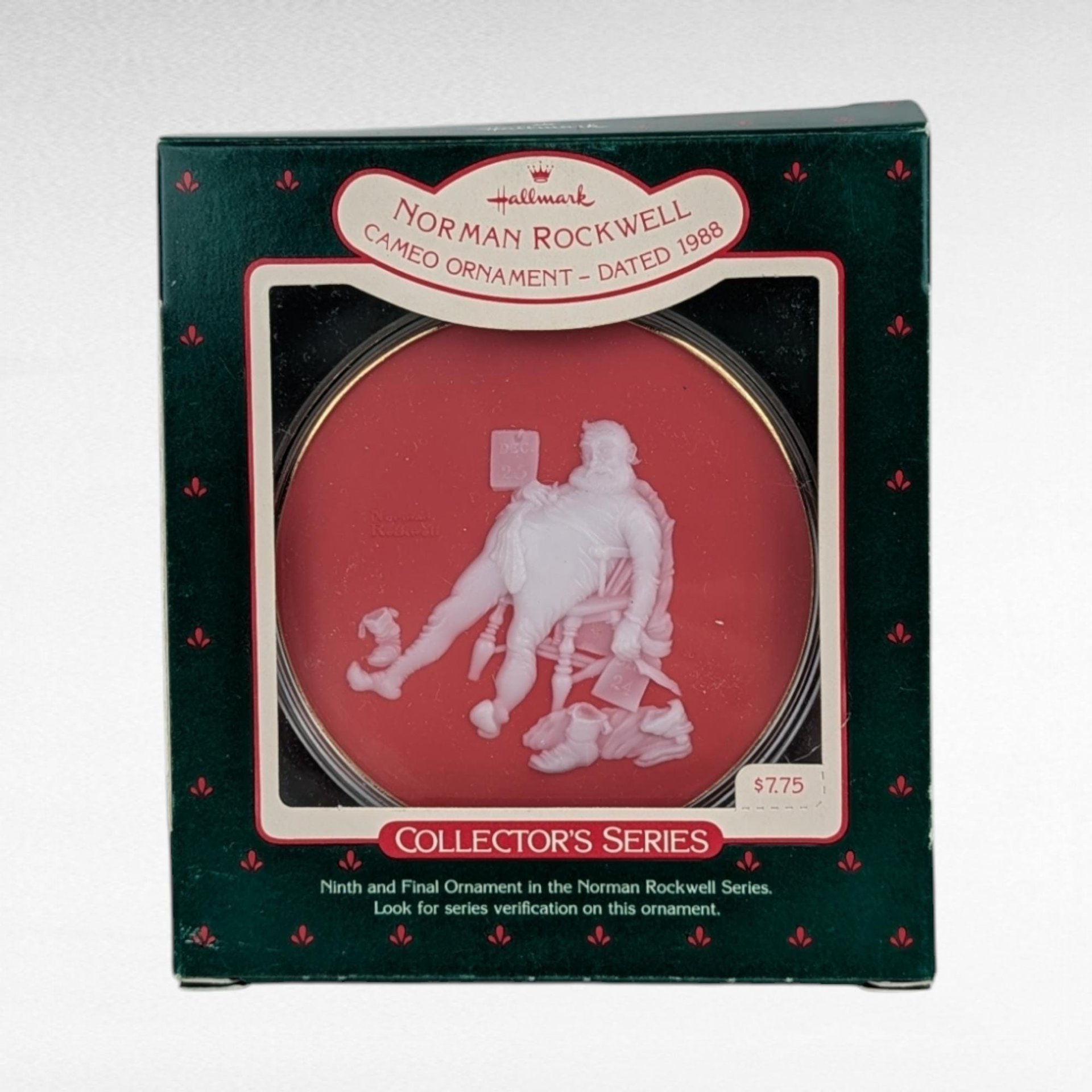 Vintage Hallmark Norman Rockwell Cameo Ornaments - 7 Piece Lot with Boxes - Collectible Christmas Decor