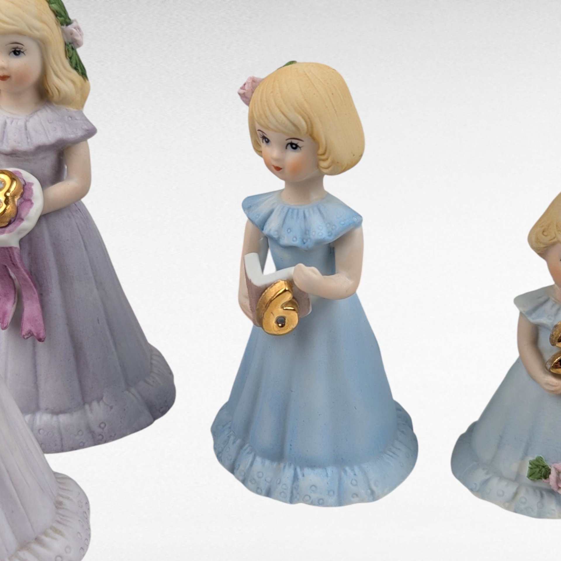 Vintage Enesco Growing Up Girls Figurine Lot, Random Ages,  Ceramic Figurines, Birthday Girls, Collectible Figurines, Gift for Collector