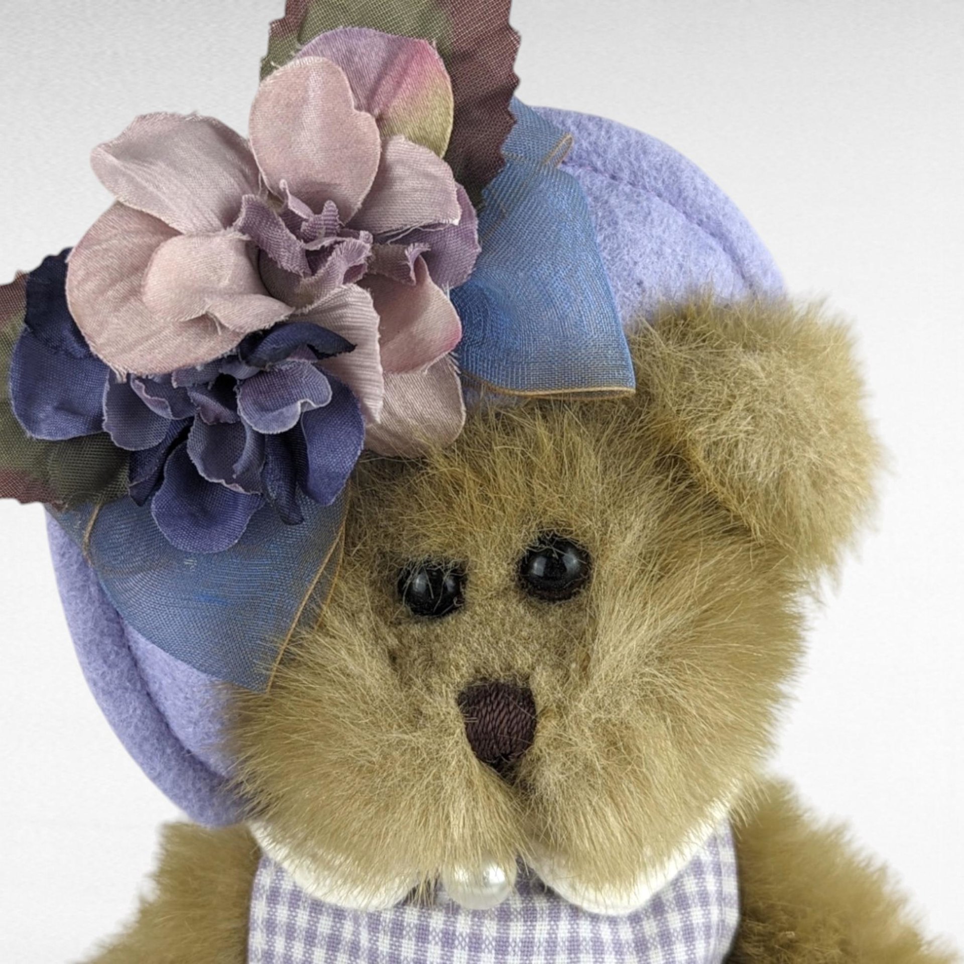 Bearington Collection Abby Bear, Lavender Dress, Plush Teddy Bear, 11" Bear, Collectible Bear, Gift for Girl, Nursery Decor
