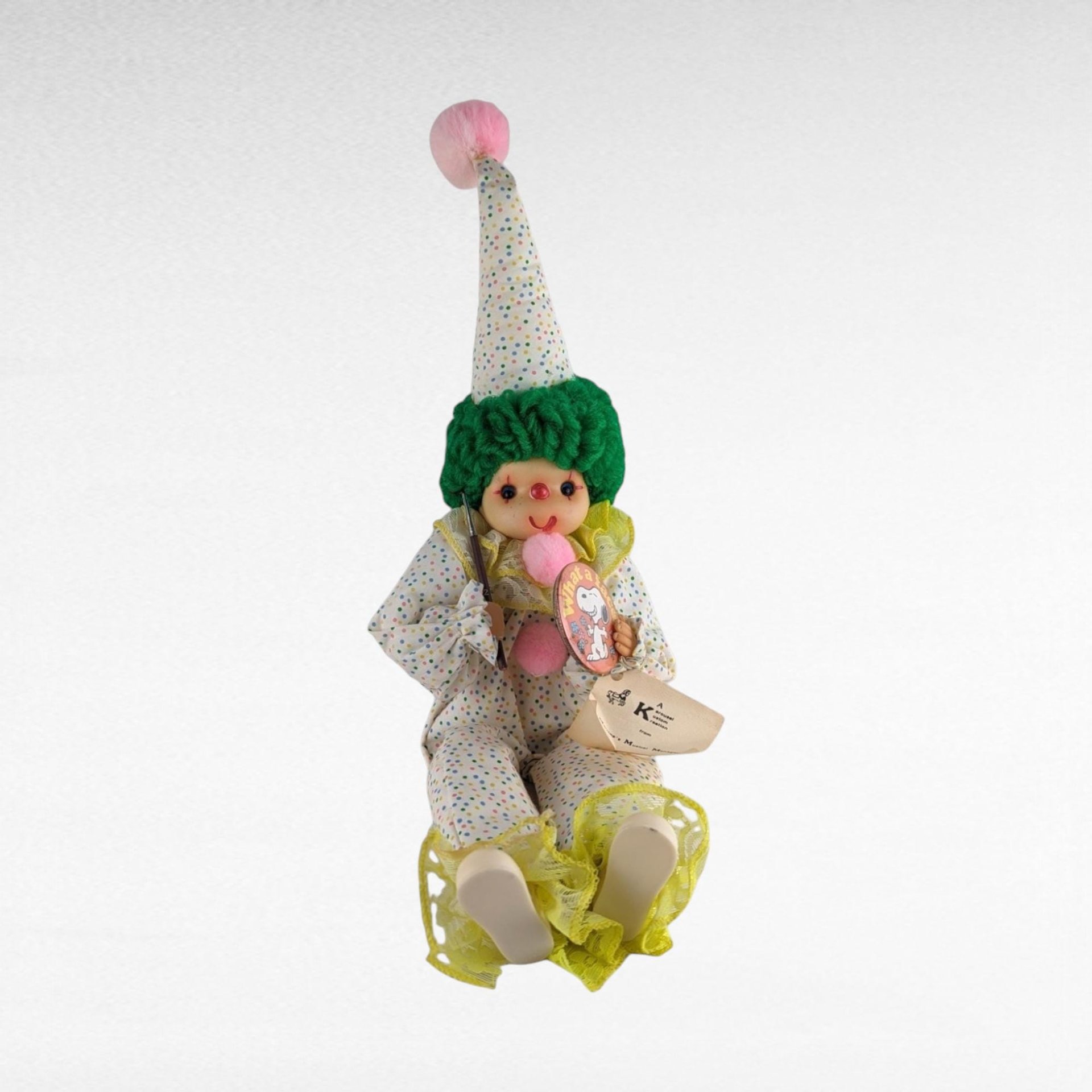 Vintage Musical Clown, Shelf Sitter, Marianne's Musical Menagerie, Karousel Kuston, Clown Decor, Collectible Clown