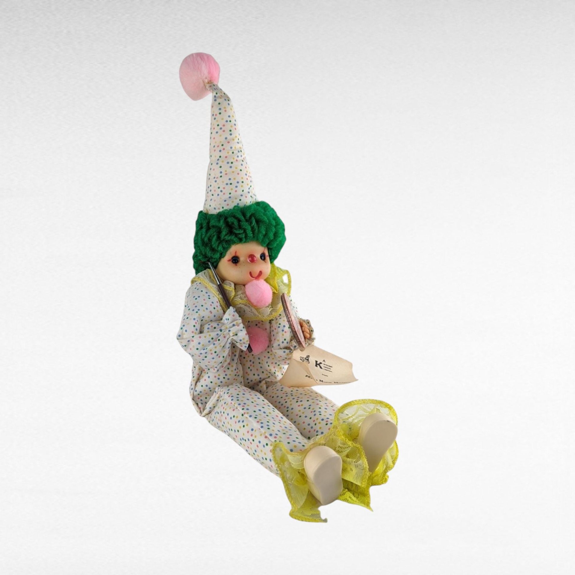 Vintage Musical Clown, Shelf Sitter, Marianne's Musical Menagerie, Karousel Kuston, Clown Decor, Collectible Clown