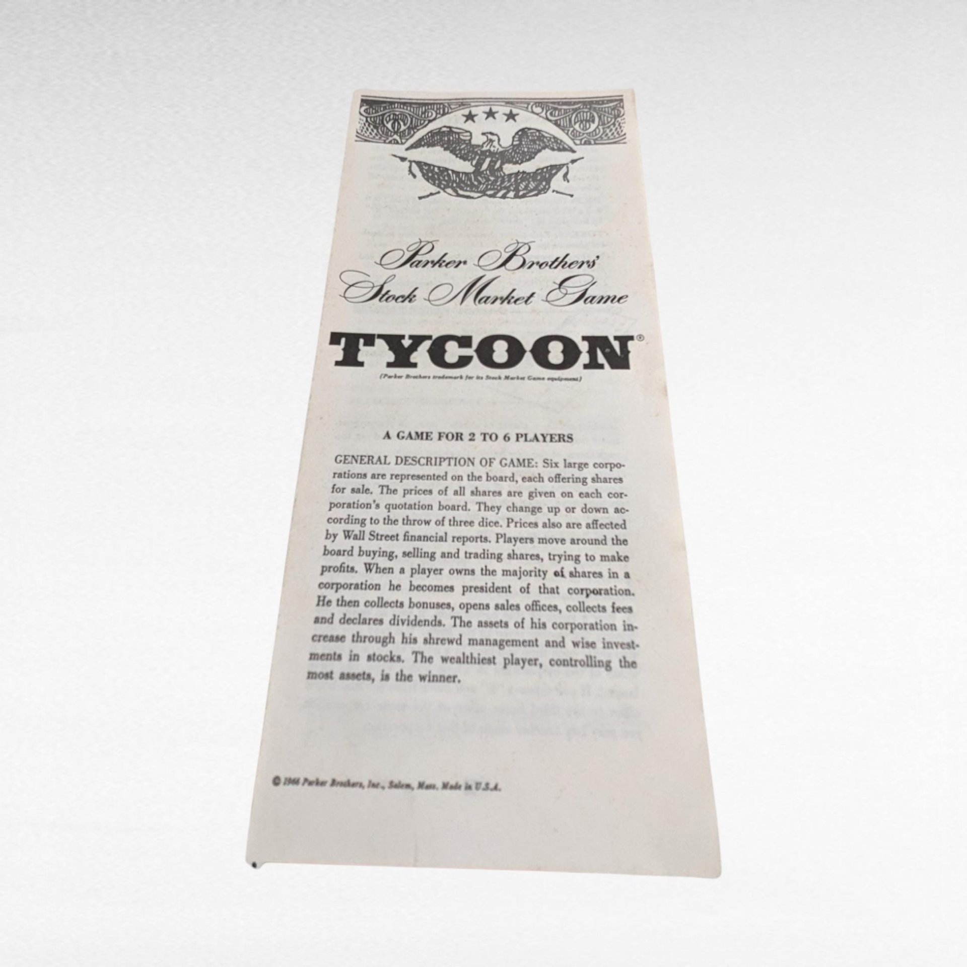 Vintage 1966 Parker Brothers Tycoon Stock Market Game | Complete | Perfect for Collectors and Family Game Night