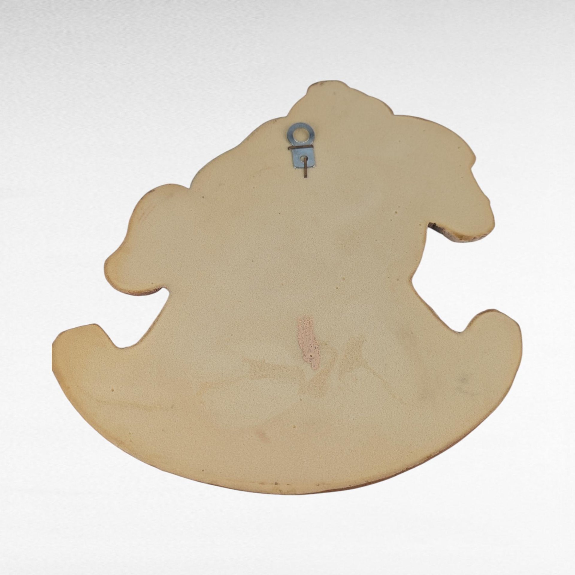Vintage Frankie's Designs Bear on Rocking Horse Wall Hanging | Nursery Decor | Children's Room Decor | Playroom Wall Art | 8.5 Inches