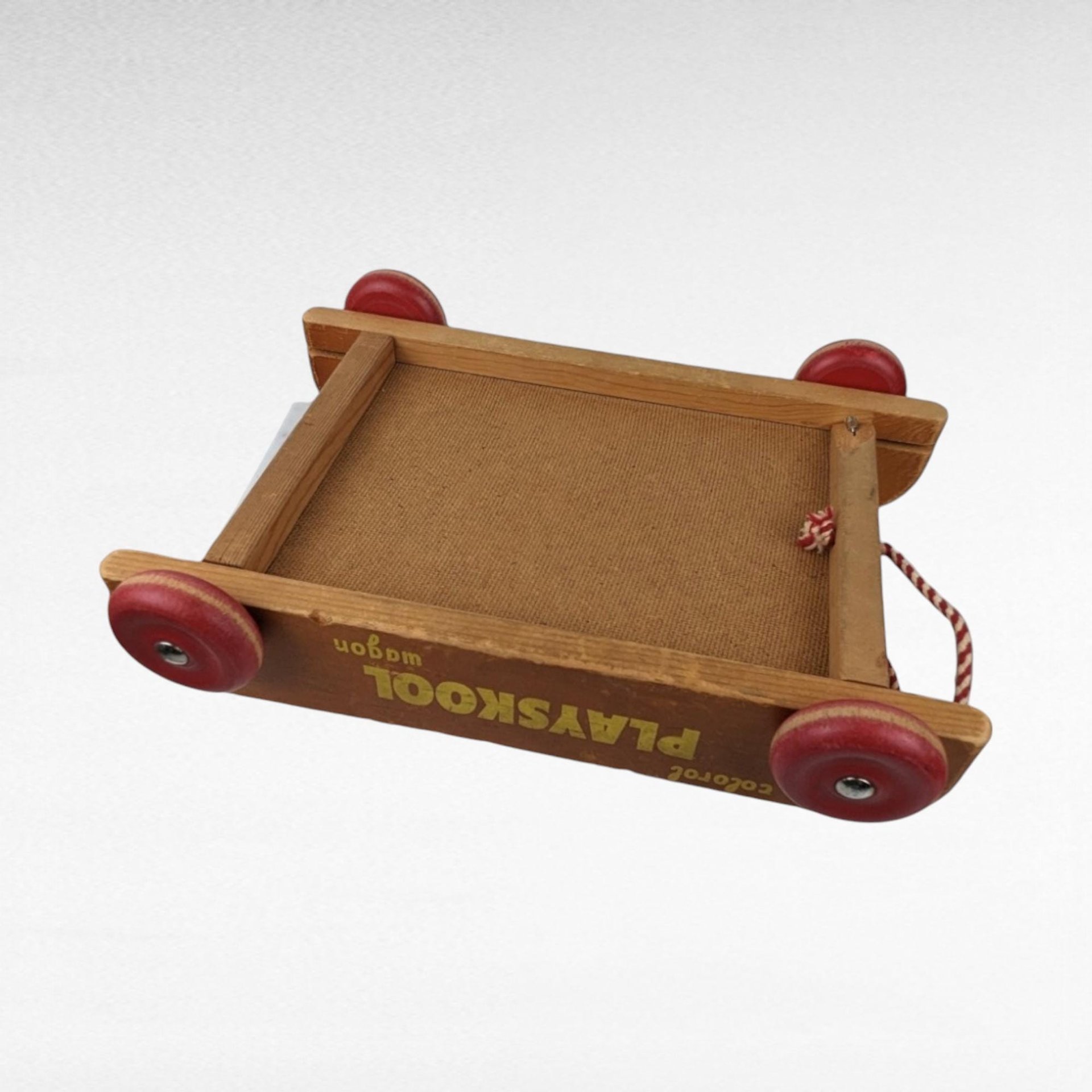Vintage Playskool Colorol Wagon with Blocks | Wooden Pull Toy | Classic Toy | 1950s Toy | Educational Toy