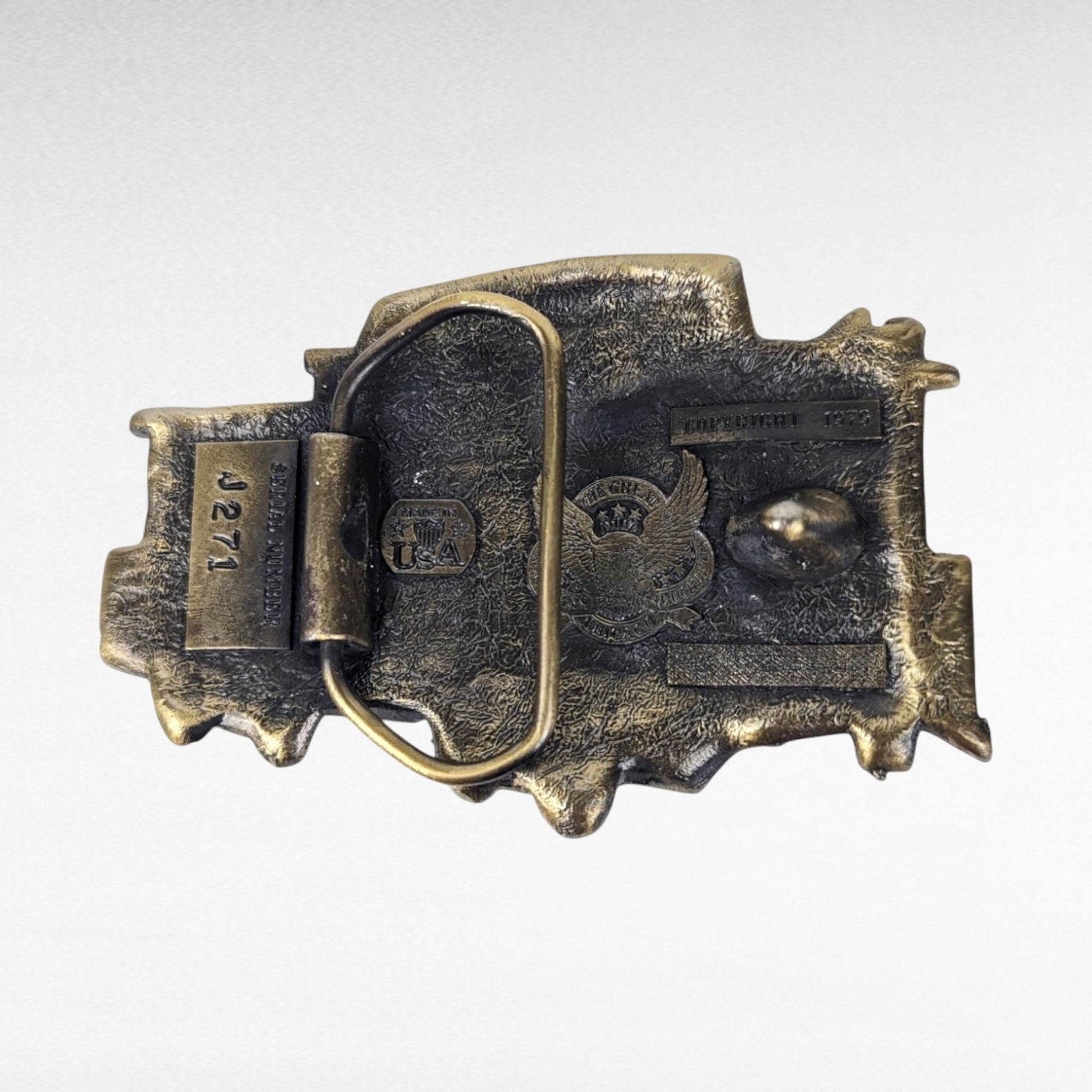 Vintage 1976 Chicago Caboose Belt Buckle | Brass and Enamel Buckle | Train Memorabilia | Gift for Train Enthusiast