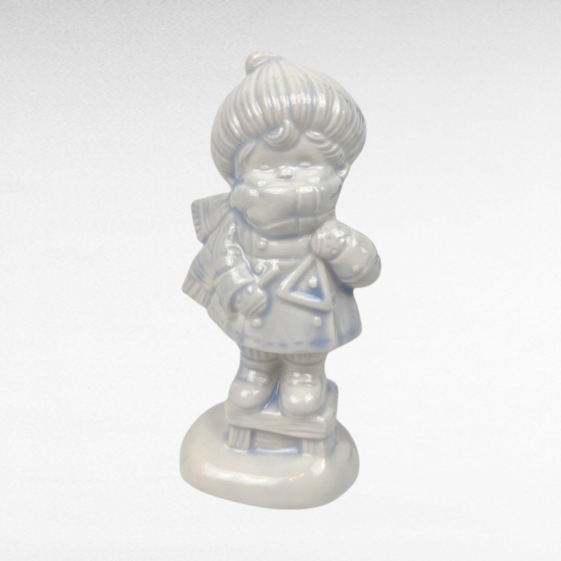 Set of 6 Vintage Ceramic Caroler Figurines, Hand-Painted, Blue Tint, 5.5 Inches Tall, Christmas Decor