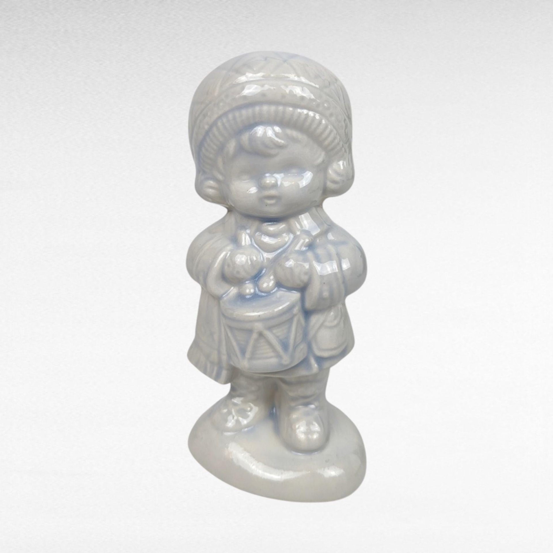 Set of 6 Vintage Ceramic Caroler Figurines, Hand-Painted, Blue Tint, 5.5 Inches Tall, Christmas Decor