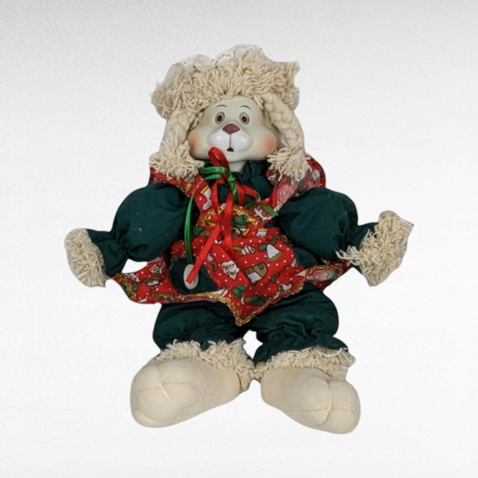 Vintage House of Lloyd Christmas Around the World Porcelain Hip and Hop Bunny Shelf Sitters - 11 Inch Holiday Decor