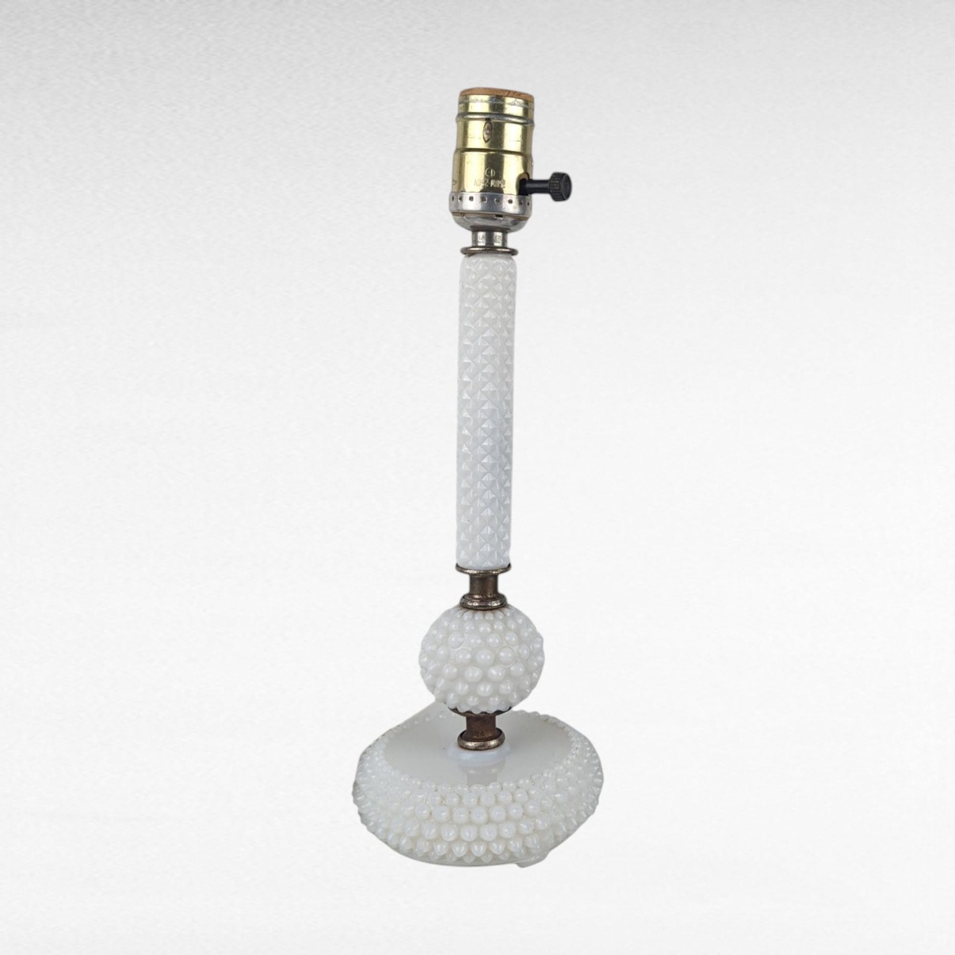 Vintage Pair of Milk Glass Lamps | Mid-Century Modern Lamps | Hobnail Milk Glass | Bedroom Lamps | Nightstand Lamps