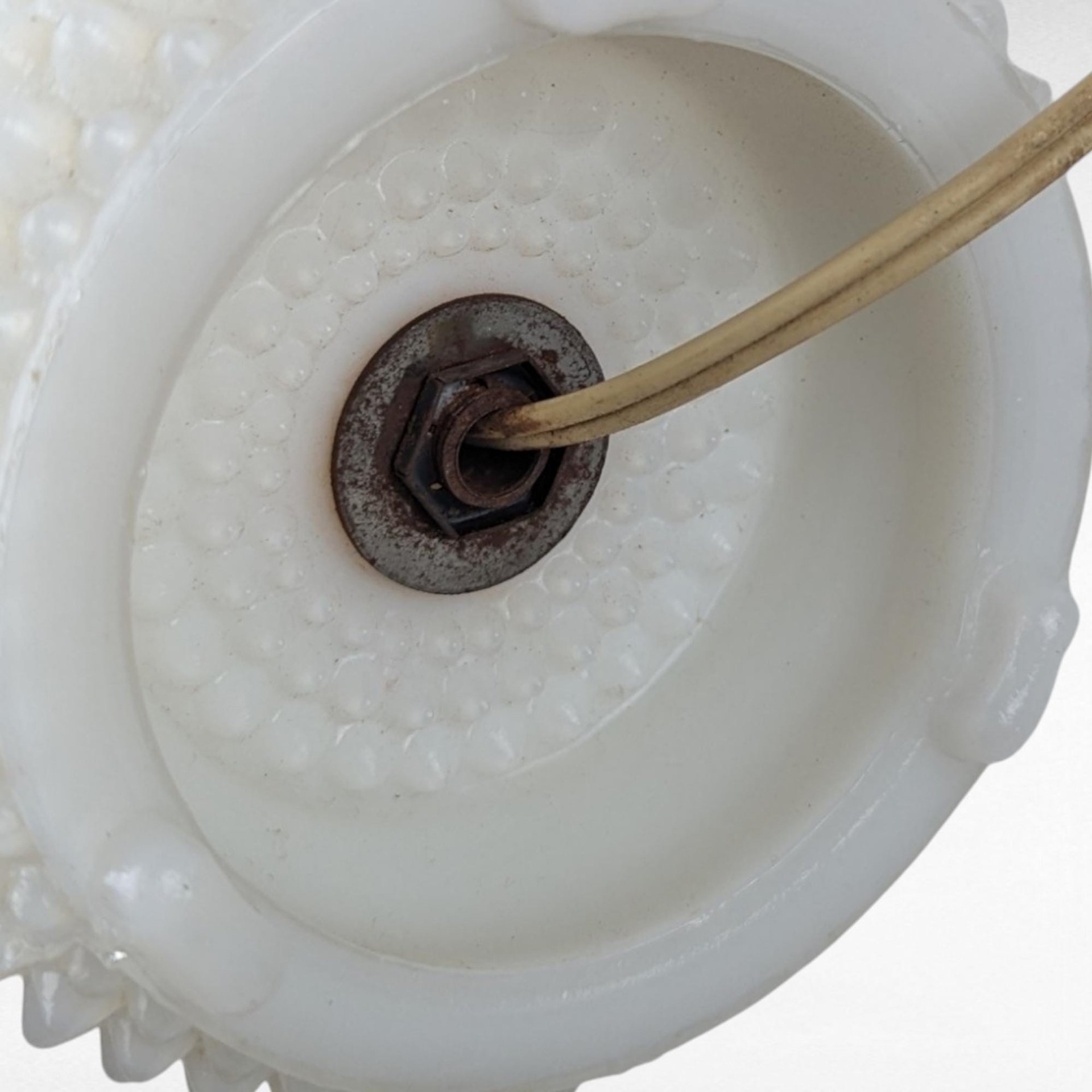 Vintage Pair of Milk Glass Lamps | Mid-Century Modern Lamps | Hobnail Milk Glass | Bedroom Lamps | Nightstand Lamps