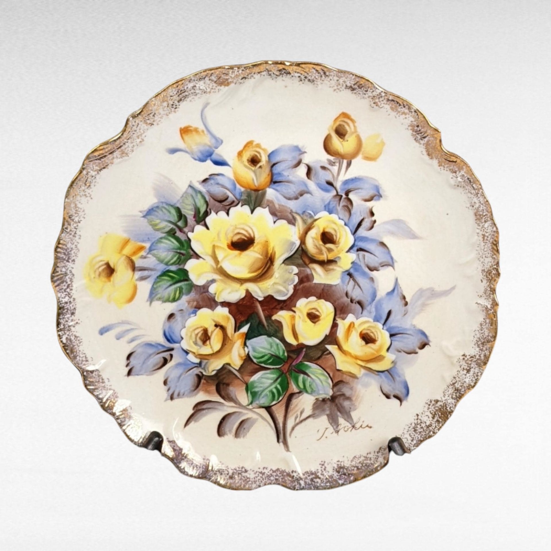 Vintage Decorative Plate Collection | Reticulated Fruit Plates, Bluebird Plate, Floral Plate with Gilded Edge | Wall Decor