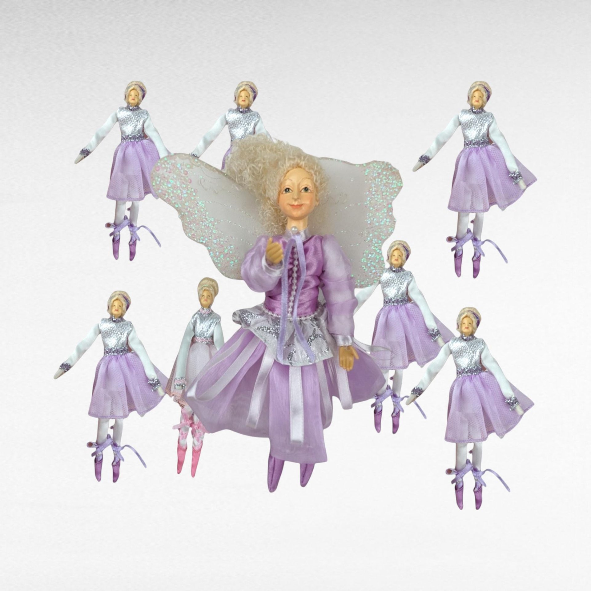 Set of 8 Purple Fairy Ornaments | Hanging Fairy Decorations | Christmas Ornaments | Fantasy Decor | Whimsical Ornaments