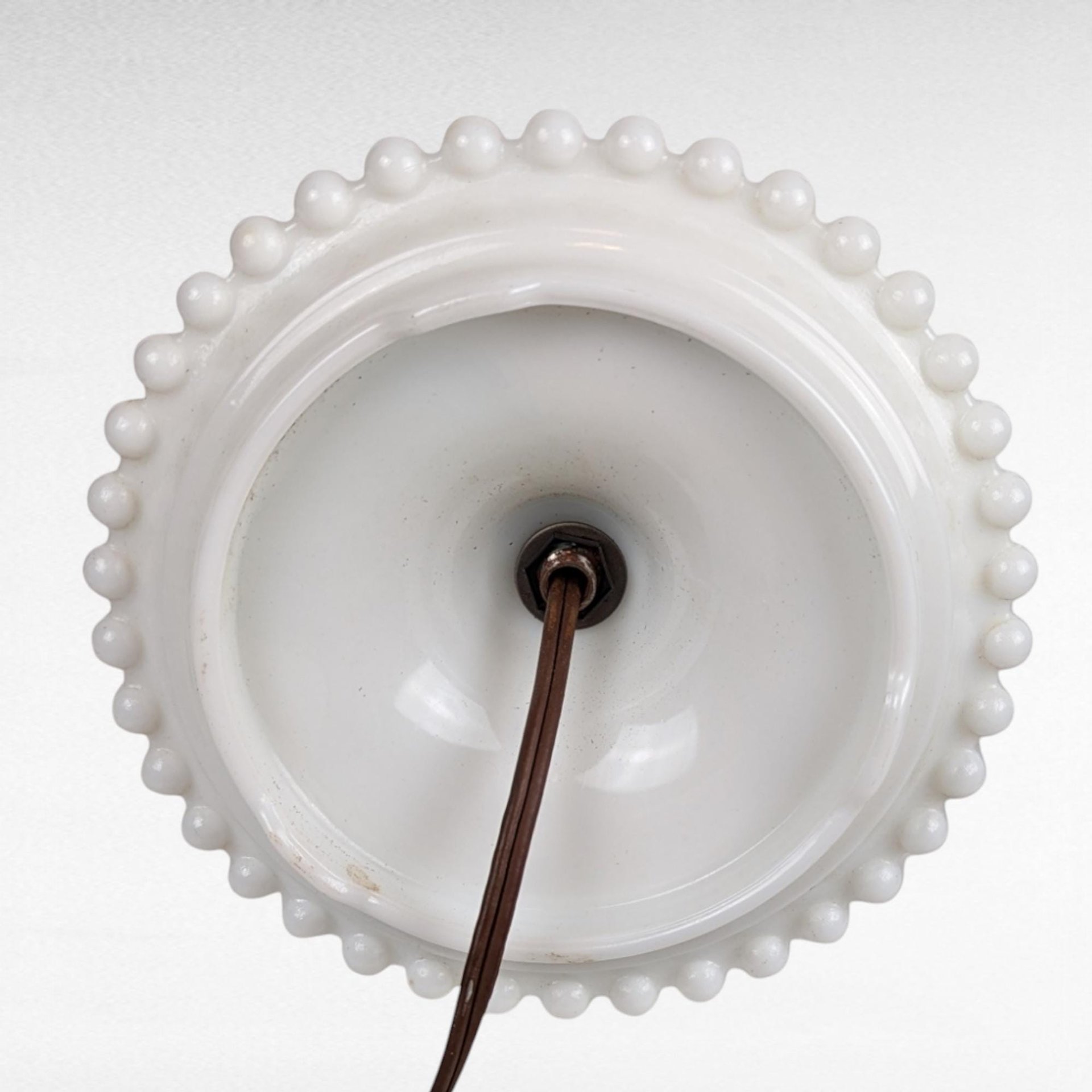 Vintage Milk Glass Hobnail Lamp, 11.5", White Glass Table Lamp, Retro Home Decor, Bedside Lamp, Vanity Lamp, Unique Gift