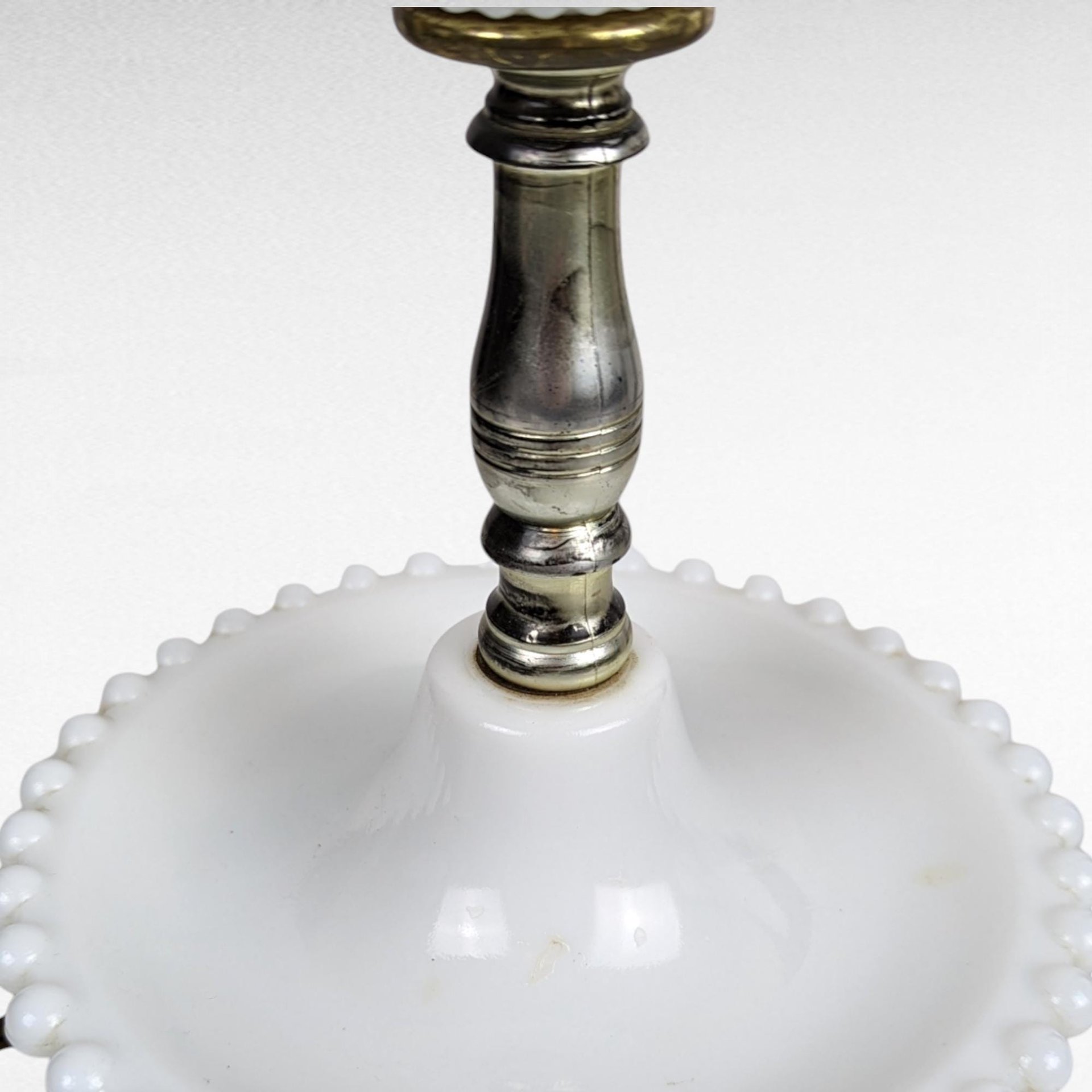 Vintage Milk Glass Hobnail Lamp, 11.5", White Glass Table Lamp, Retro Home Decor, Bedside Lamp, Vanity Lamp, Unique Gift