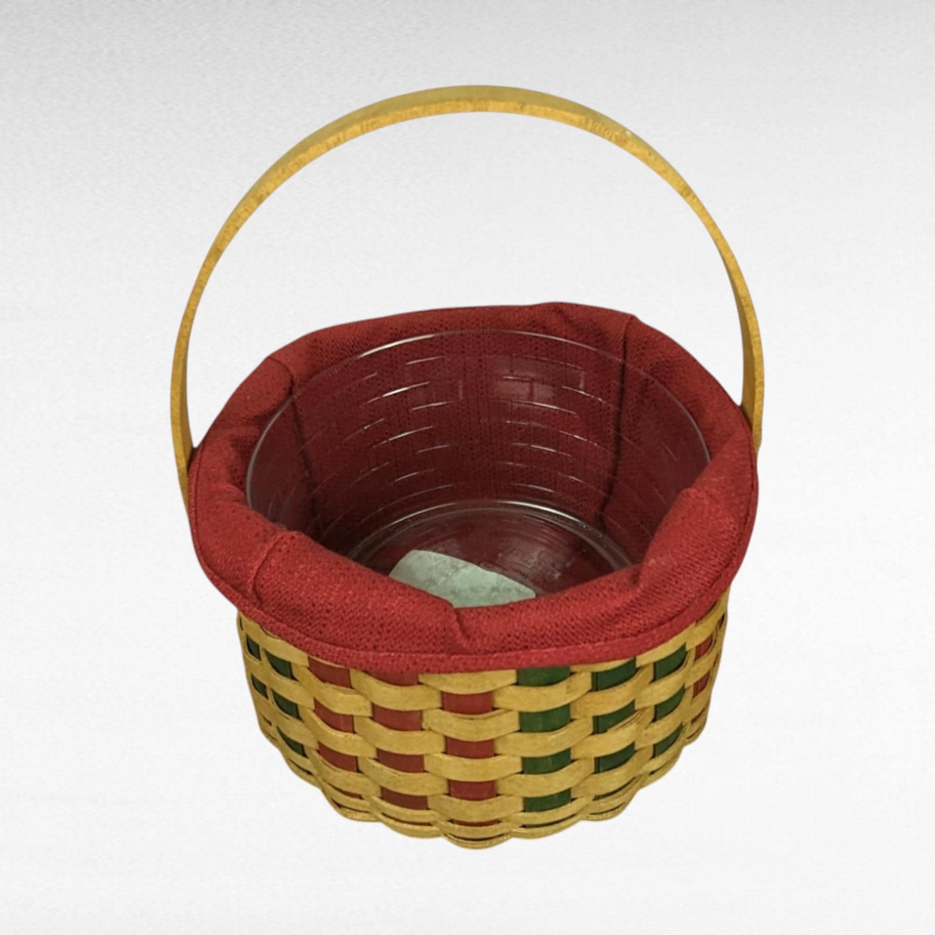 2003 Longaberger Christmas Caroling Basket, Festive Holiday Decor, Collectible Basket, Red and Green Basket, Gift for Collector