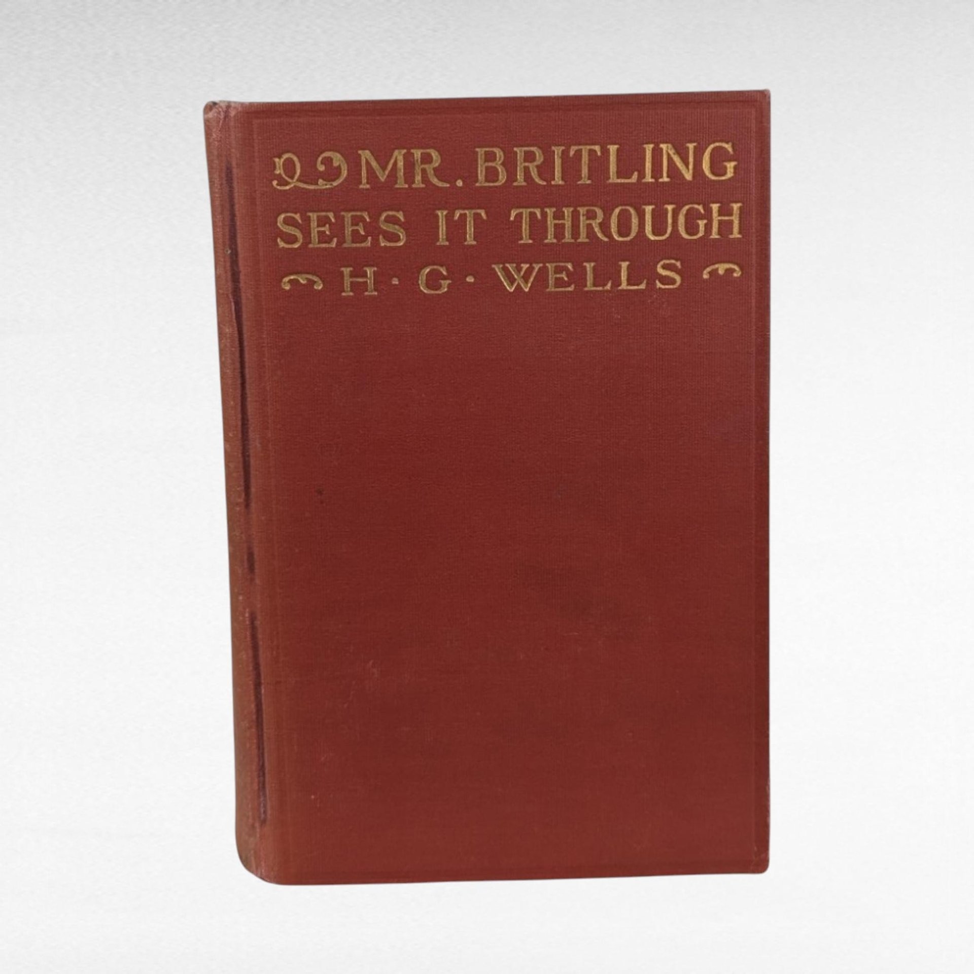 1916 Antique Wartime Novel, Mr. Britling Sees It Through, H.G. Wells, WWI Era Literature, Vintage Hardcover, The Macmillan Company