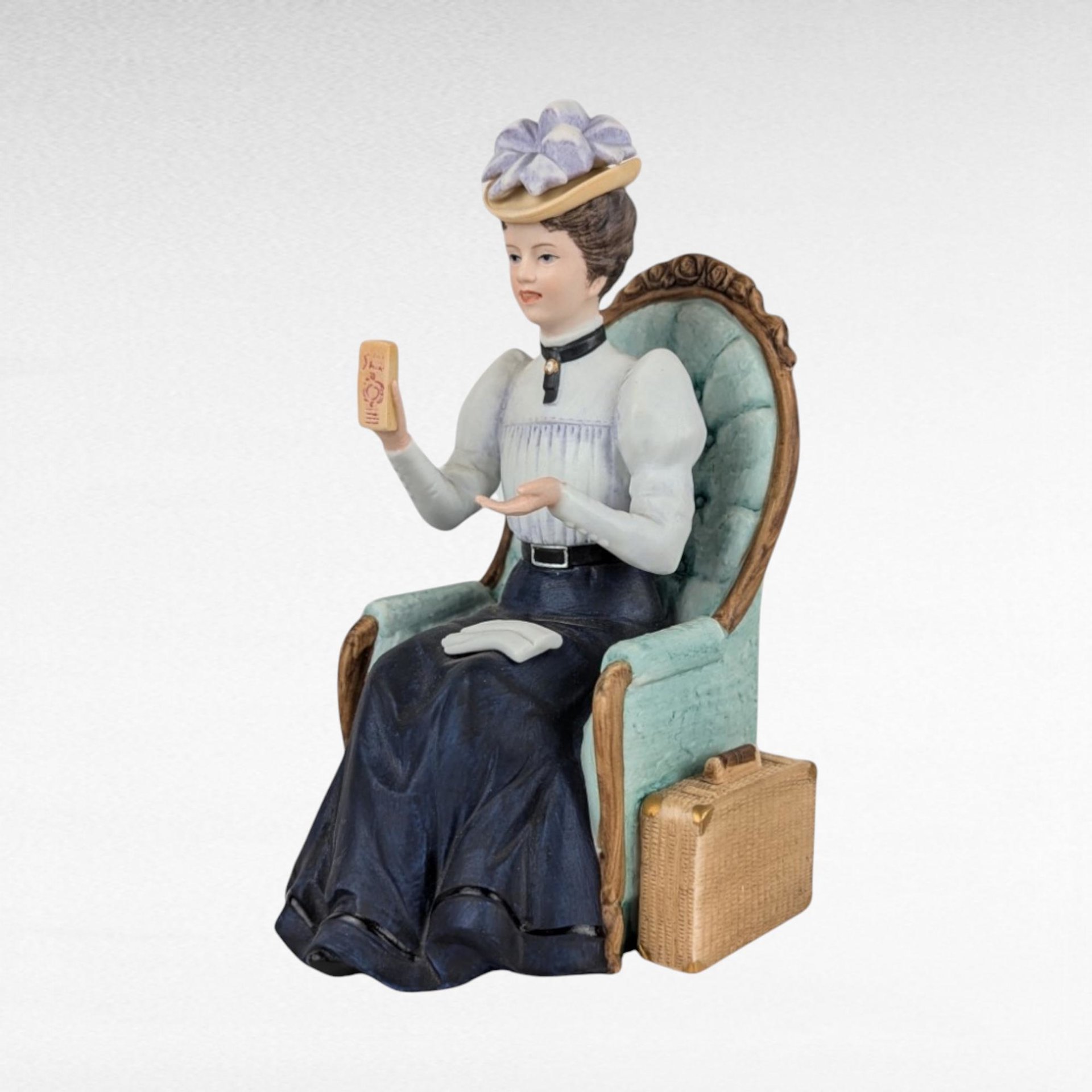 1982 Avon Presidents Club Albee Award Figurine, Vintage Avon Collectible, Woman in Blue Dress, Sales Achievement Award, Recognition Gift
