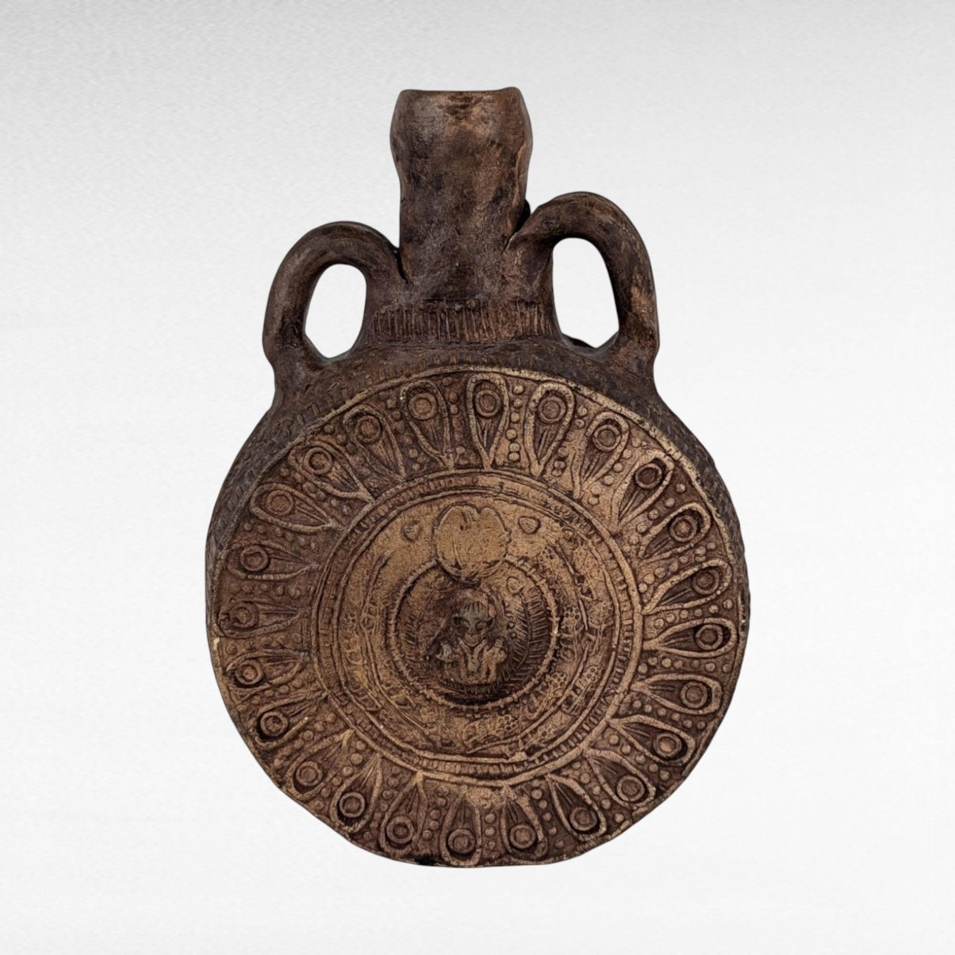 Handmade Pottery Flask, Rustic Pottery,  Earthenware Flask,  Decorative Vessel,  Boho Decor,  Unique Gift,  Artisan Made