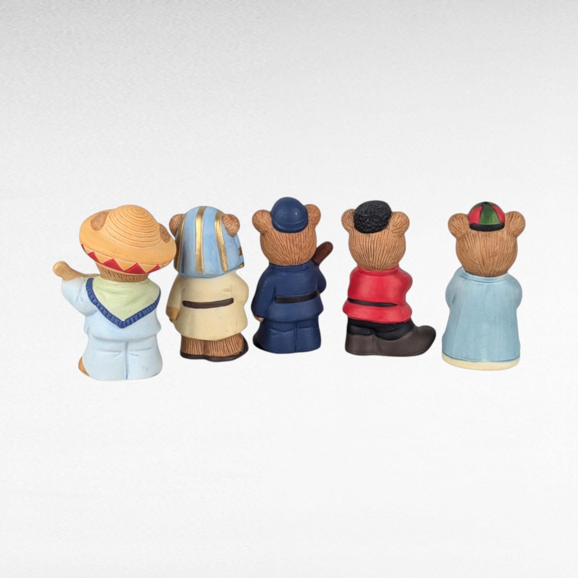 Vintage Homco International Bear Figurines, Set of 5, Ceramic Bears, Collectible Bears, World Cultures, Home Decor, Unique Gift