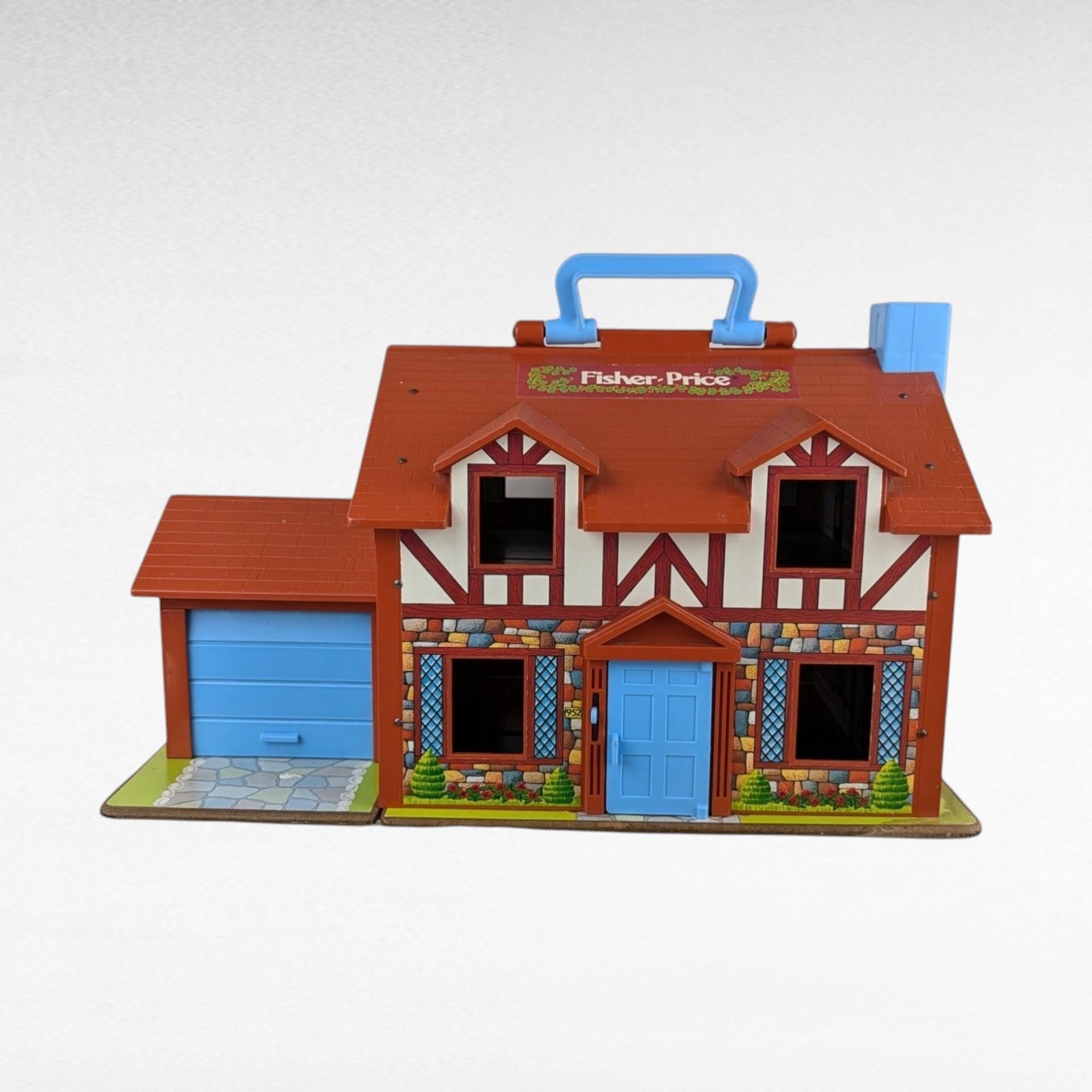 Vintage 1980s Fisher-Price Tudor House 952, Play Family House, Carry-Along House, Preschool Toy, Dollhouse, Collectible Toy