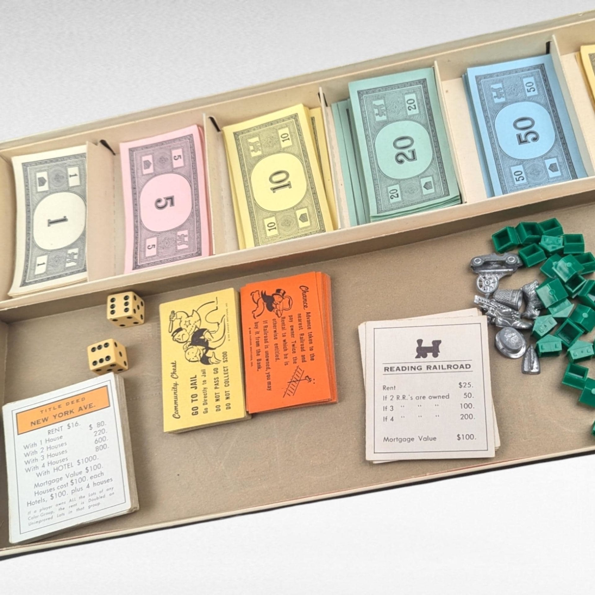 1961 Parker Brothers Monopoly Game, Vintage Board Game, Complete with Instructions, Family Game Night, Collectible Board Game
